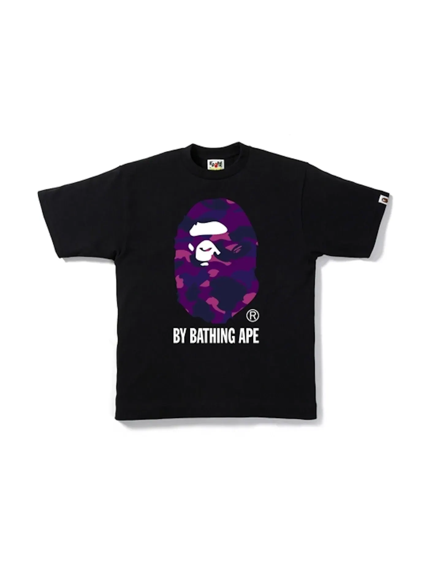 Мужская футболка с принтом BAPE Tee BAPE — изображение 1 из 1, черный/фиолетовый