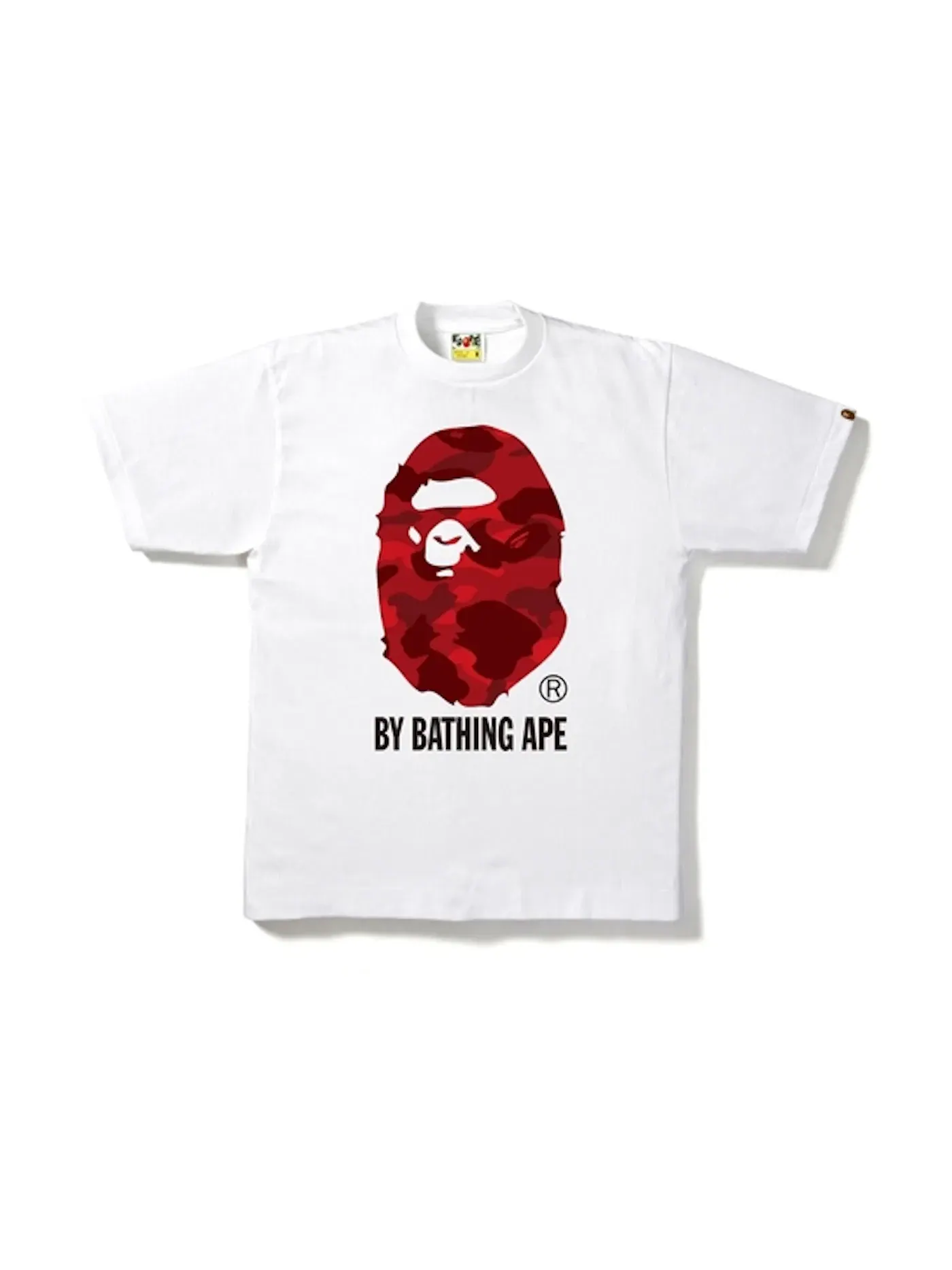 Мужская футболка с камуфляжным принтом BAPE Tee — изображение 1 из 1, белый/красный