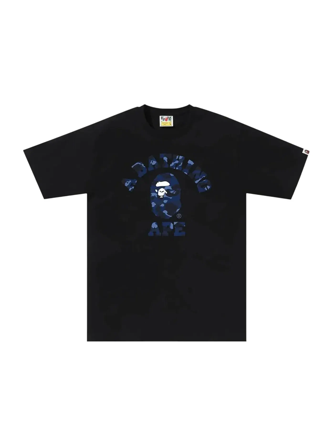 Мужская футболка с принтом BAPE Color Camo College Tee BAPE — изображение 1 из 1, черный/темно-синий