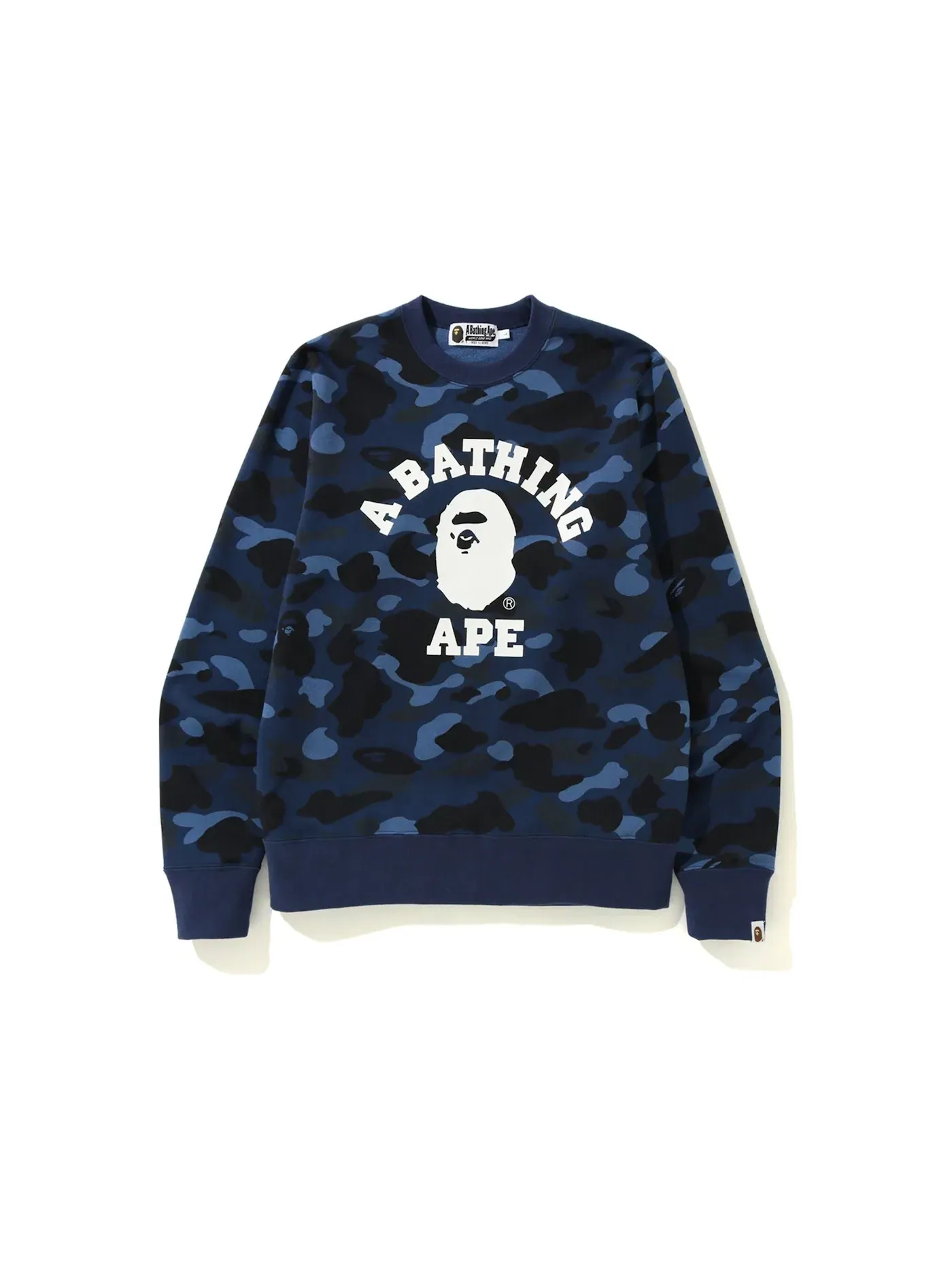 Мужской свитшот с принтом BAPE Color Camo College Crewneck — изображение 1 из 2, синий