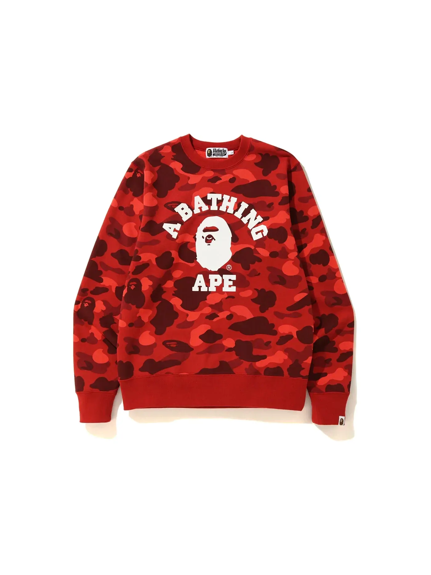 Мужской свитшот с принтом Crewneck BAPE — изображение 1 из 2, красный