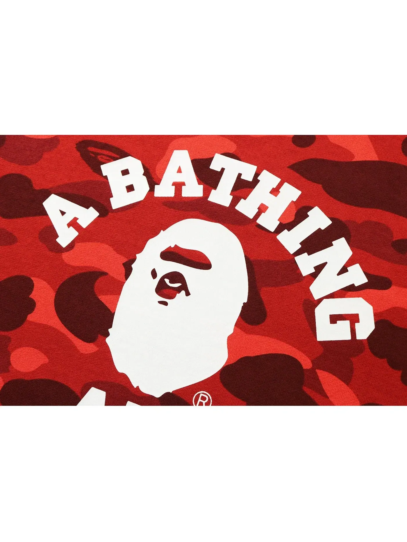 Мужской свитшот с принтом Crewneck BAPE — изображение 2 из 2, красный