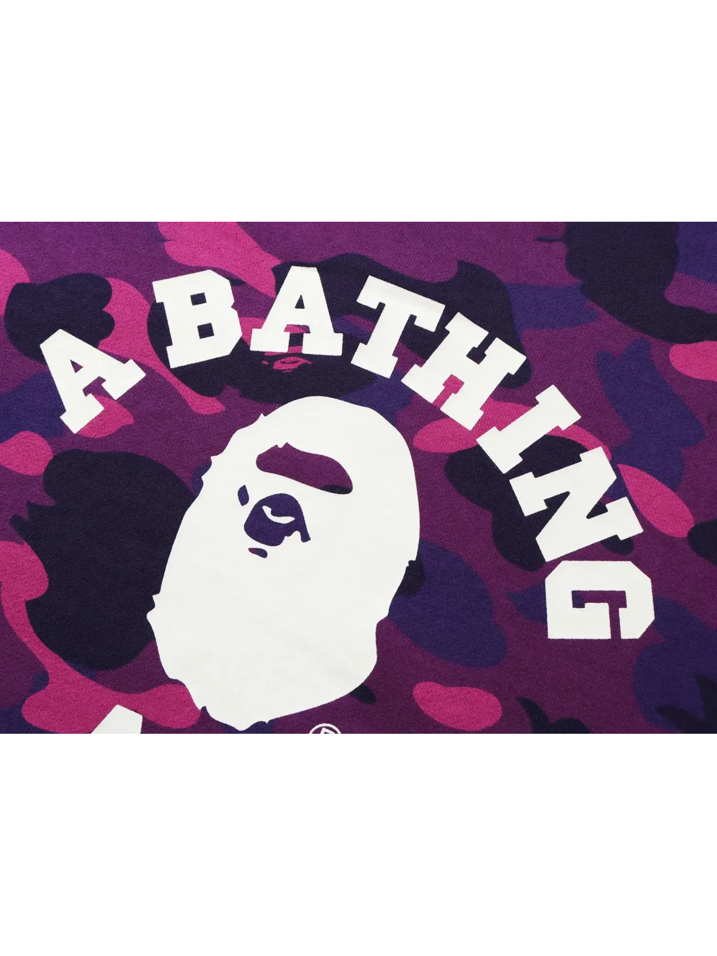 Мужской свитшот с принтом BAPE Color Camo College Crewneck (SS22) — изображение 2 из 2, фиолетовый