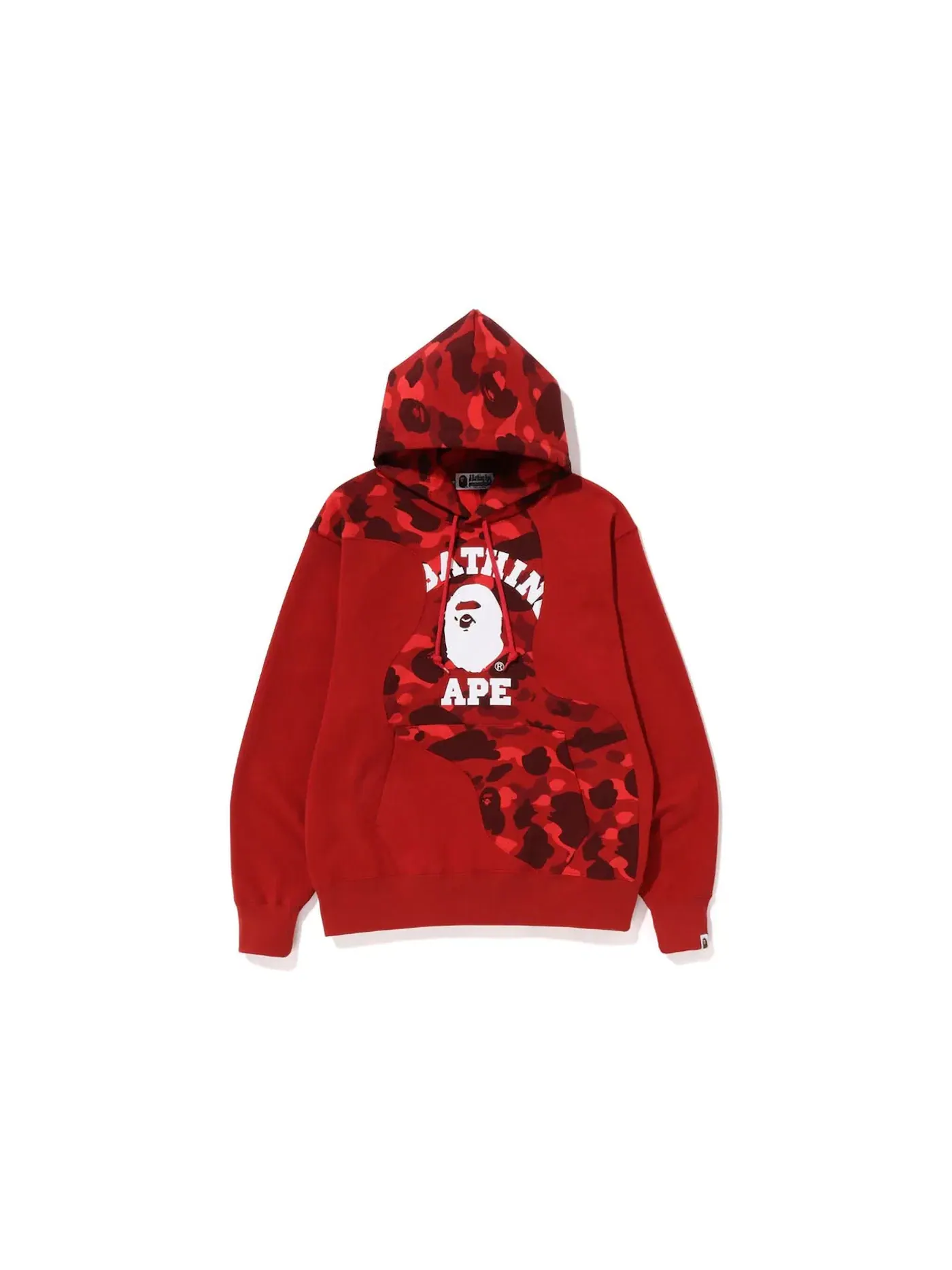 Мужская худи свободного кроя Color Camo College Cutting BAPE — изображение 1 из 2, красный
