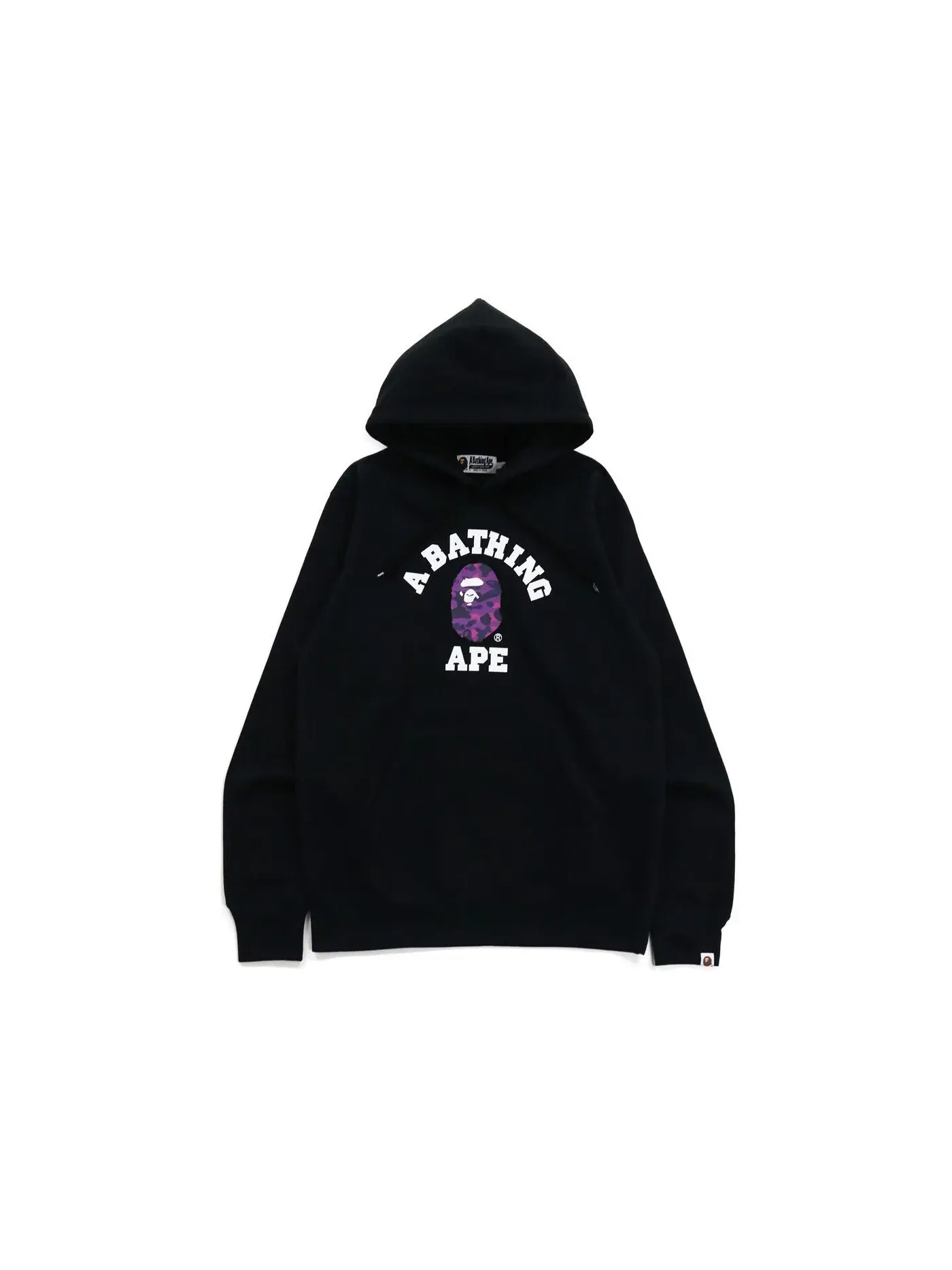 Мужской худи с принтом BAPE Color Camo College Pullover Hoodie (FW21) BAPE — изображение 1 из 1, черный/фиолетовый
