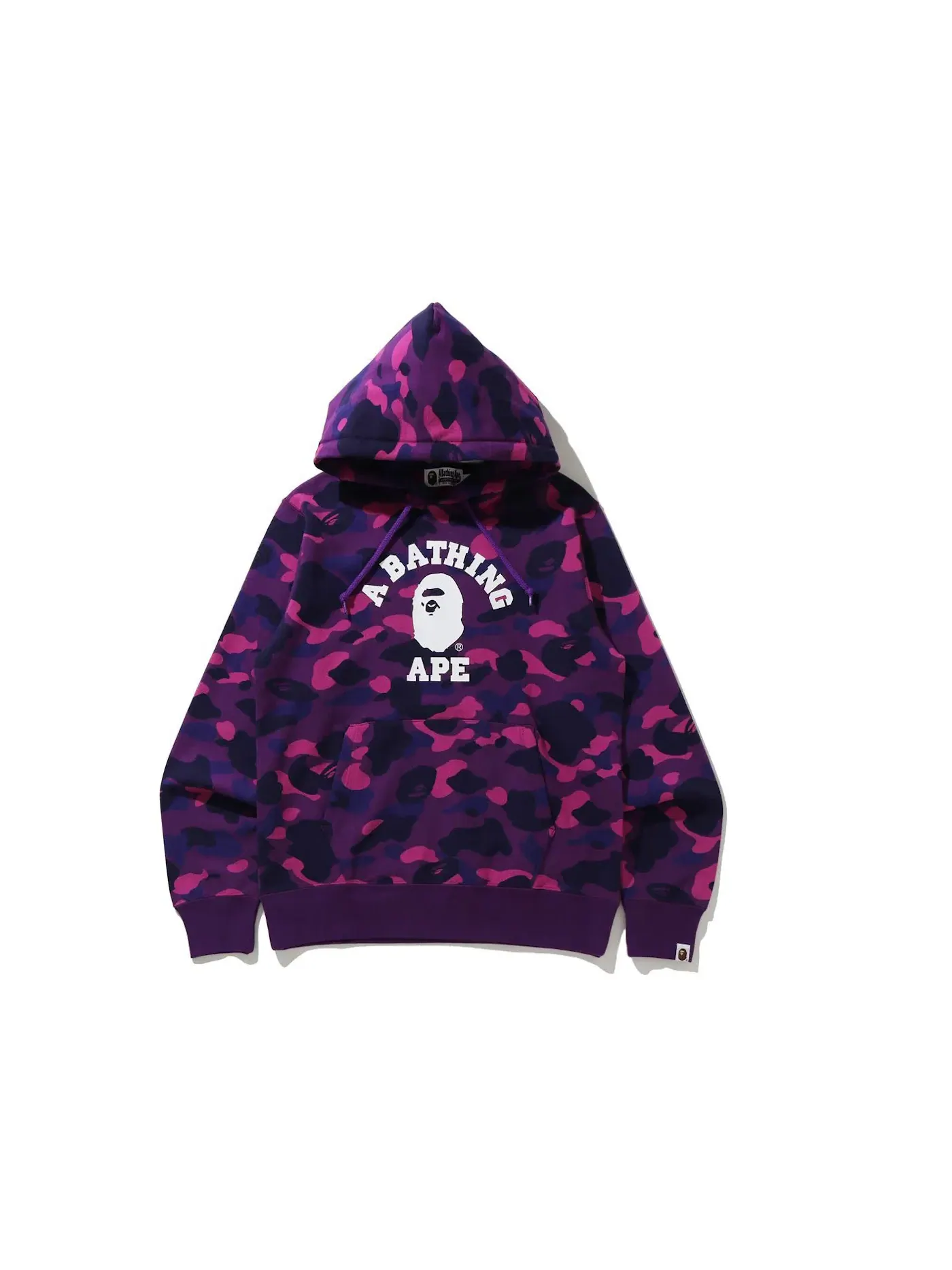 Мужской пуловер-худи с принтом BAPE Color Camo College BAPE — изображение 1 из 1, фиолетовый