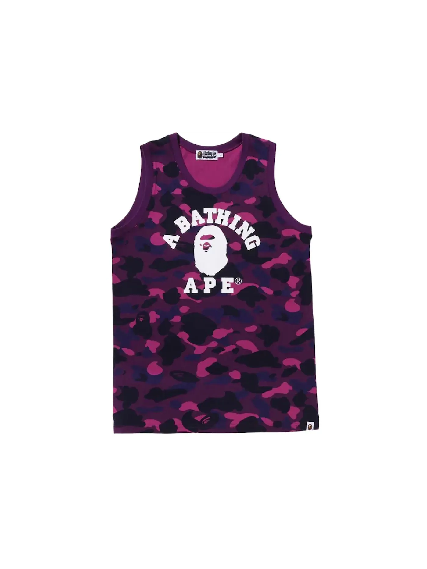 Мужская майка-безрукавка с камуфляжным принтом BAPE — изображение 1 из 1, фиолетовый