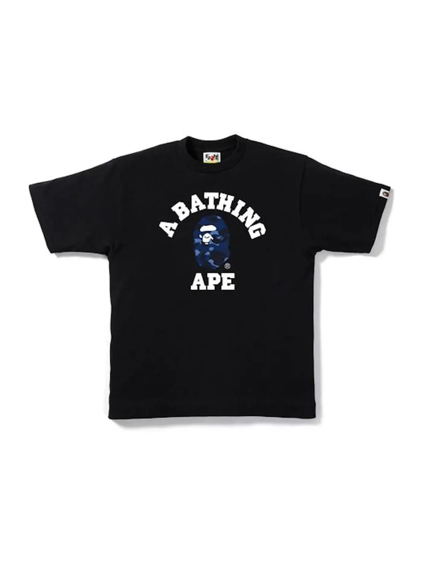 Мужская футболка с камуфляжным принтом BAPE — изображение 1 из 1, черный/темно-синий