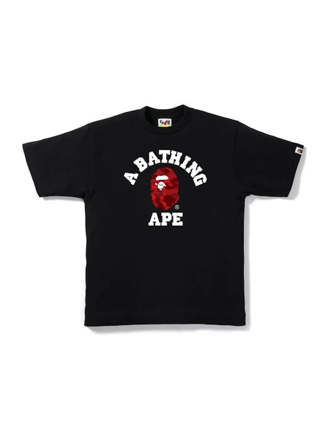 Мужская футболка с принтом Tee BAPE — изображение 1 из 1, черный/красный