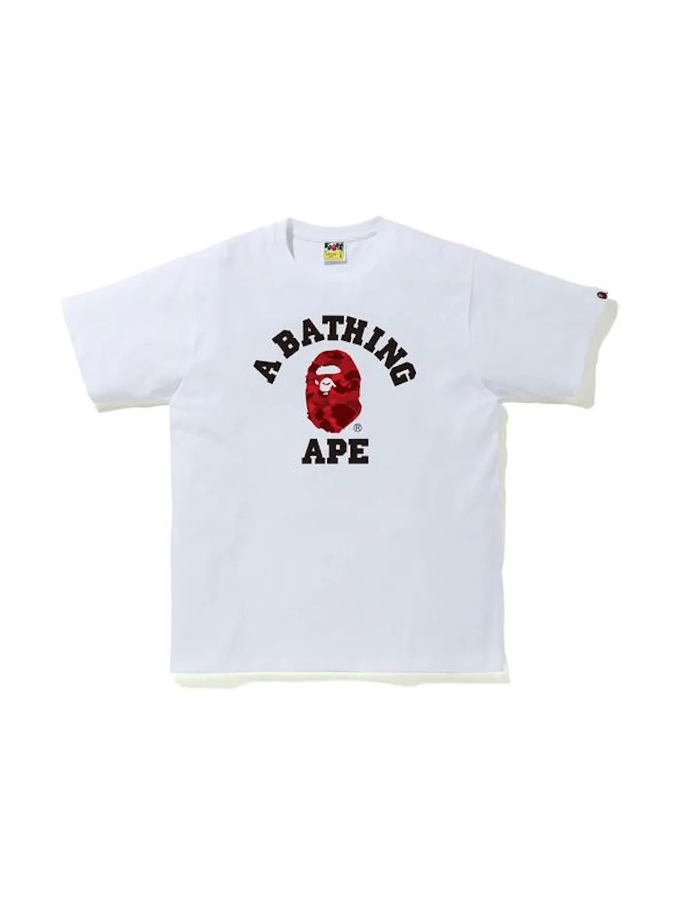 Мужская футболка с принтом BAPE Color Camo College Tee BAPE — изображение 1 из 1, белый/красный