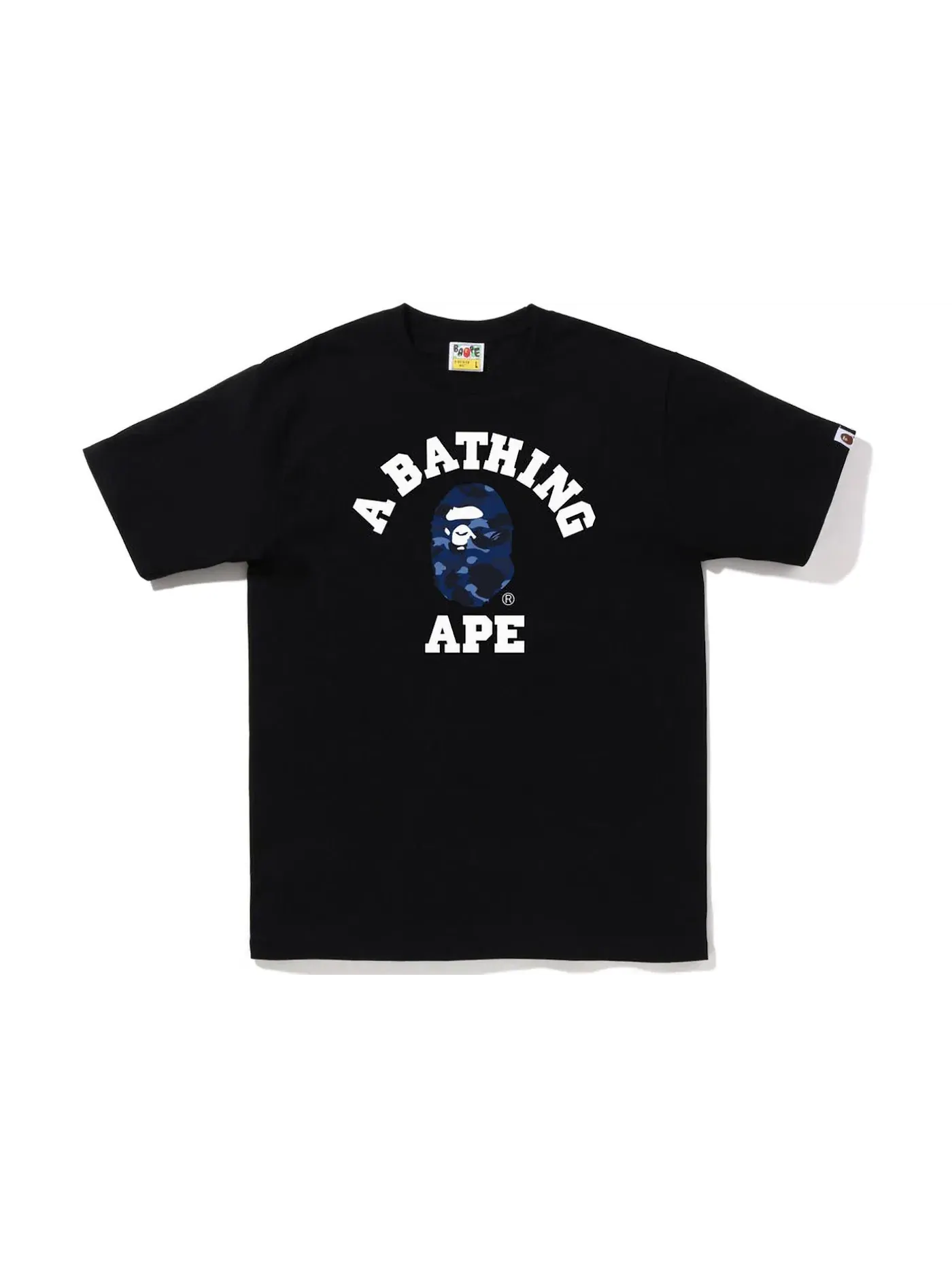 Мужская футболка с принтом Color Camo College Tee BAPE — изображение 1 из 1, черный синий