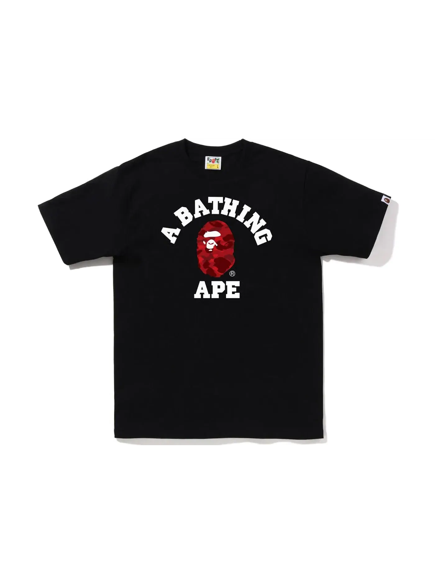 Мужская футболка с принтом BAPE Color Camo College Tee (FW22) BAPE — изображение 1 из 1, черный красный