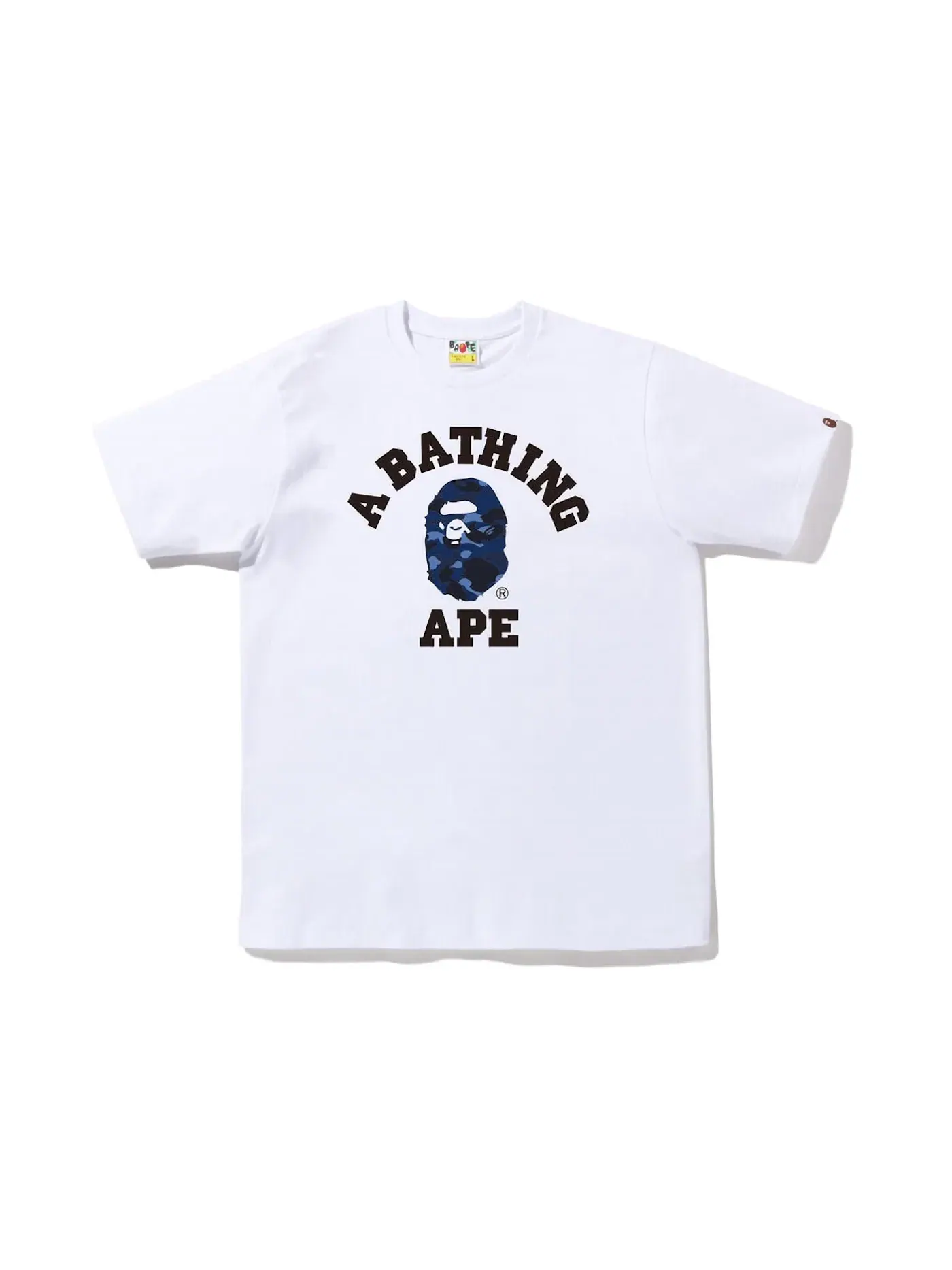 Мужская футболка с принтом BAPE Color Camo College Tee FW22 BAPE — изображение 1 из 1, белый синий