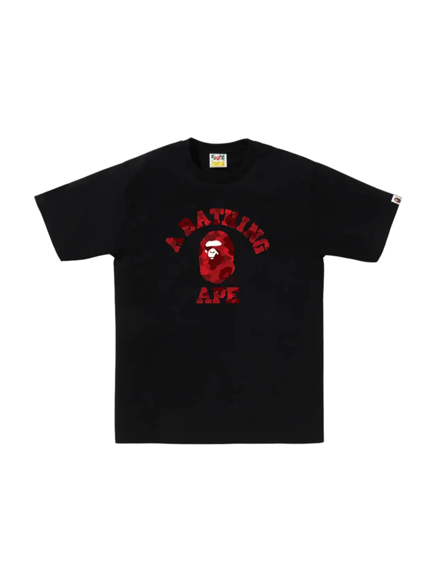 Мужская футболка с принтом BAPE Color Camo College Tee (FW25) BAPE — изображение 1 из 1, черный красный