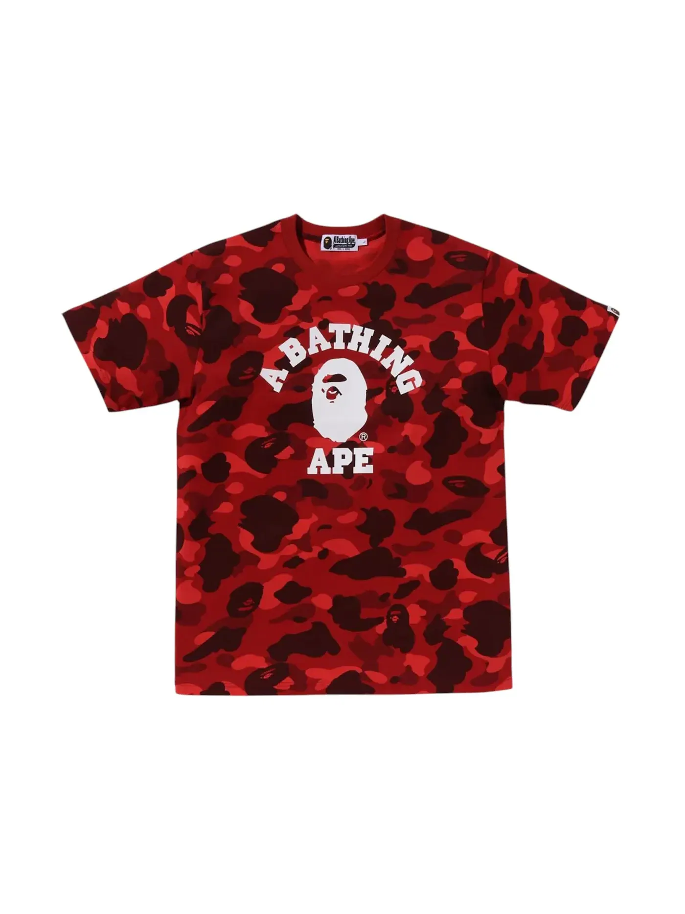 Мужская футболка с принтом BAPE Color Camo College Tee BAPE — изображение 1 из 1, красный