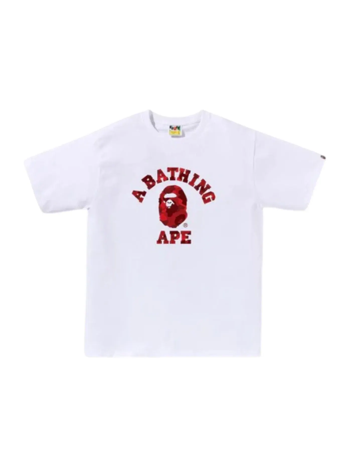 Мужская футболка с принтом BAPE Color Camo College Tee (FW25) BAPE — изображение 1 из 1, белый/красный