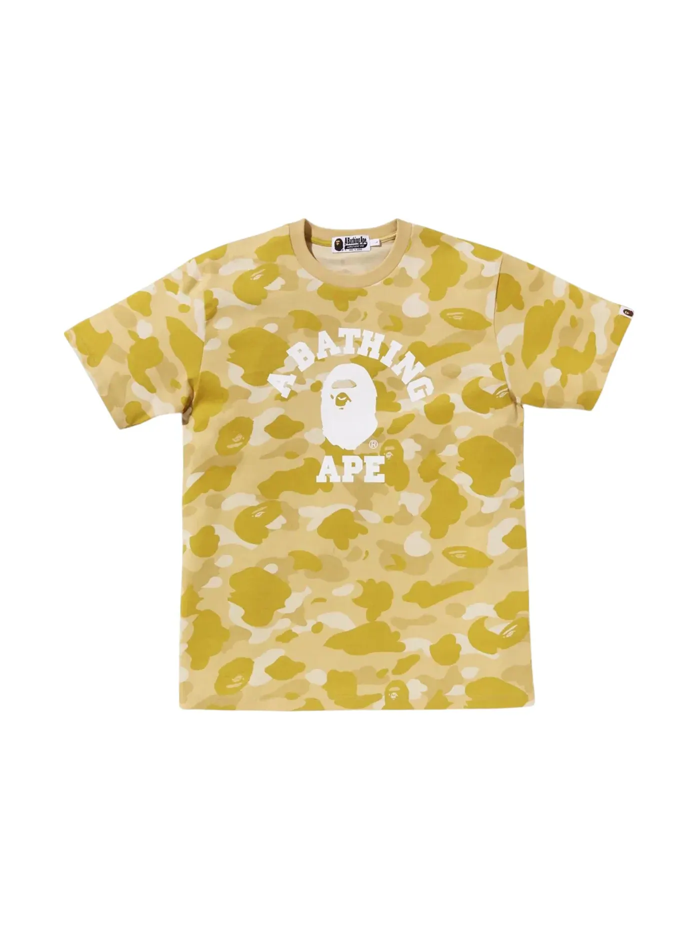 Мужская футболка с принтом BAPE Color Camo College Tee BAPE — изображение 1 из 1, желтый
