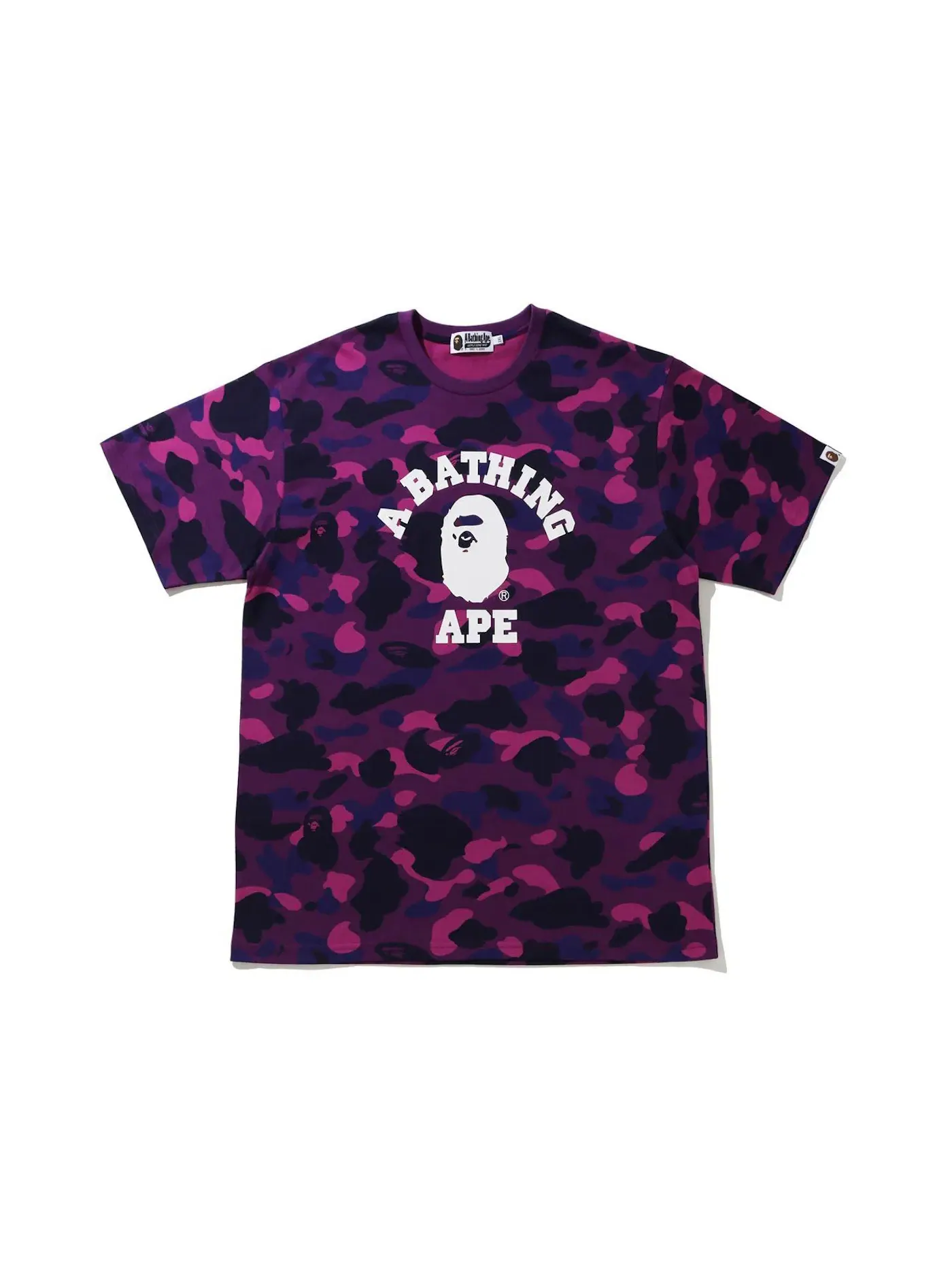 Мужская футболка с принтом BAPE Color Camo College Tee (SS21) BAPE — изображение 1 из 1, фиолетовый