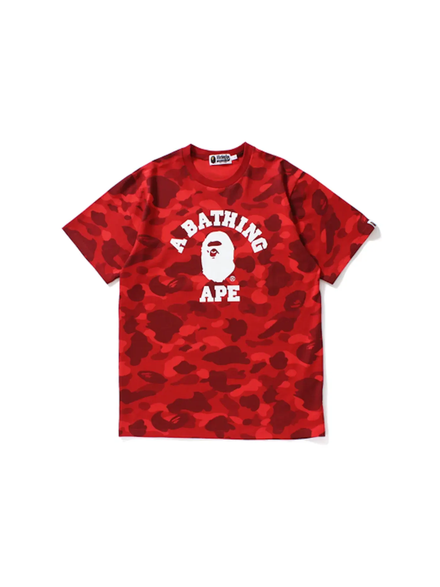 Мужская футболка с принтом BAPE Color Camo College Tee — изображение 1 из 2, красный