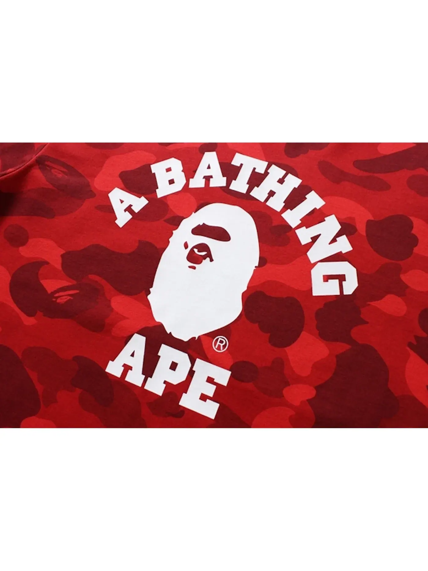 Мужская футболка с принтом BAPE Color Camo College Tee — изображение 2 из 2, красный
