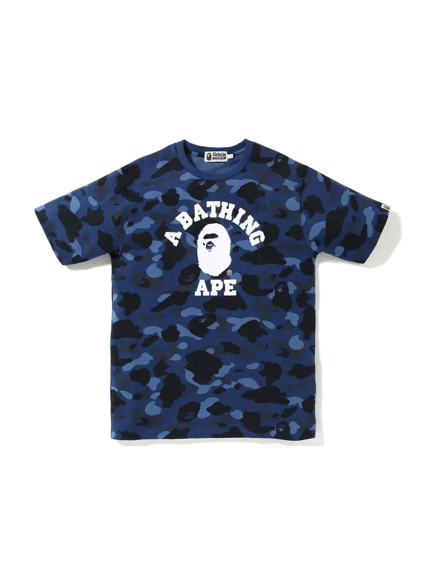 Мужская футболка с принтом BAPE Color Camo College Tee BAPE — изображение 1 из 1, темно-синий