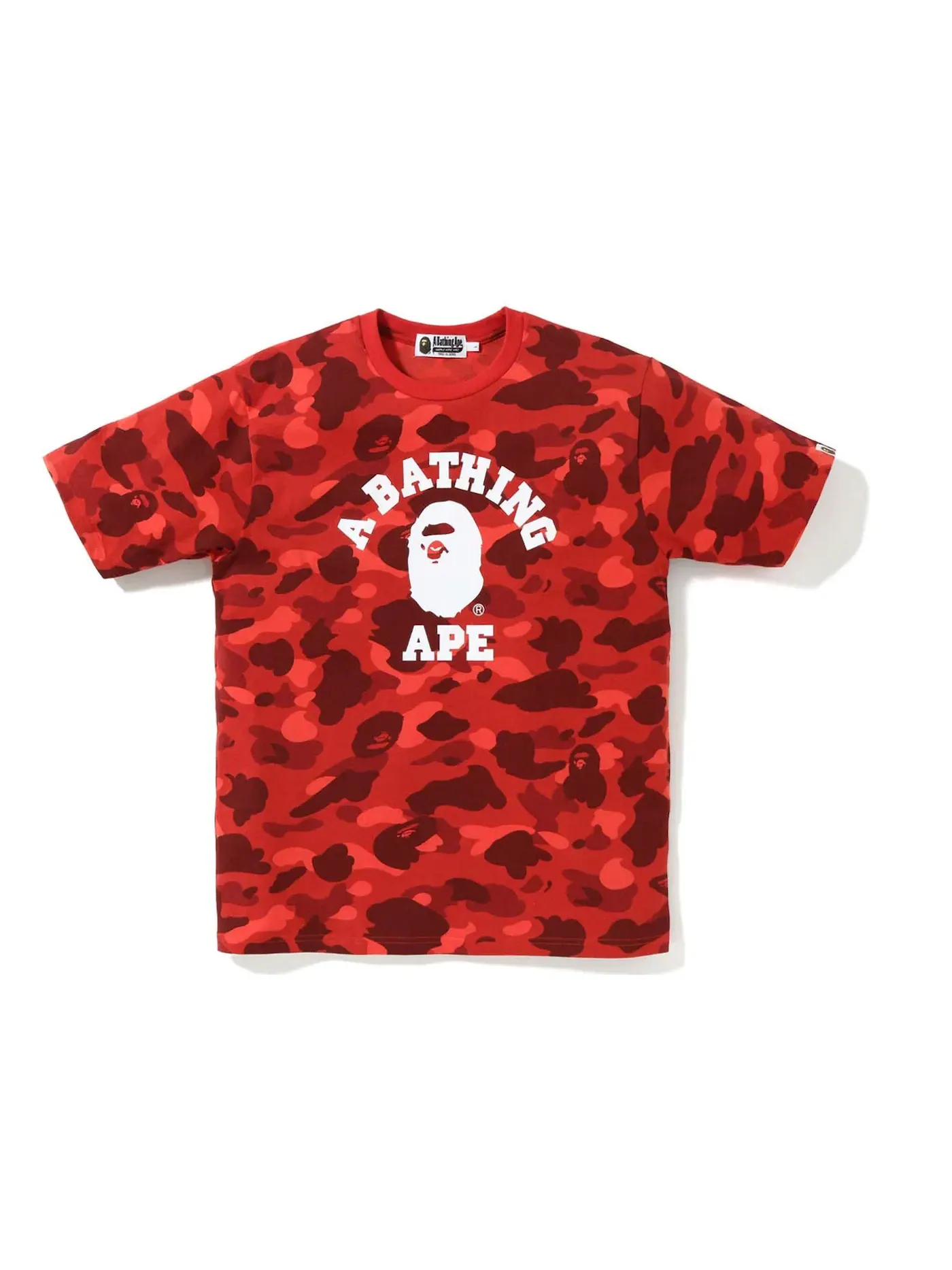 Мужская футболка с принтом BAPE Color Camo College Tee (SS23) BAPE — изображение 1 из 1, красный