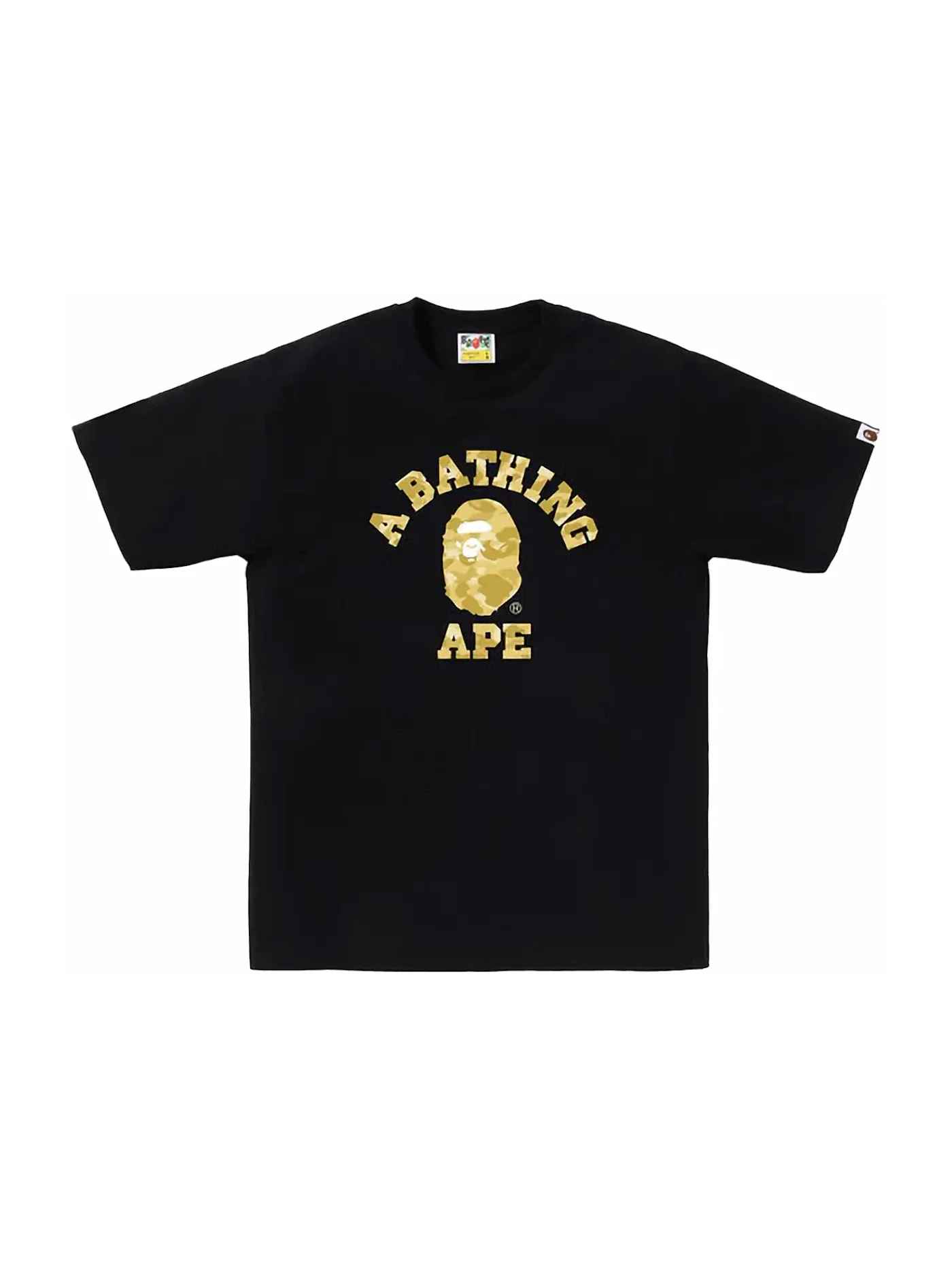 Мужская футболка с принтом BAPE Color Camo College Tee (SS24) BAPE — изображение 1 из 1, черный/желтый
