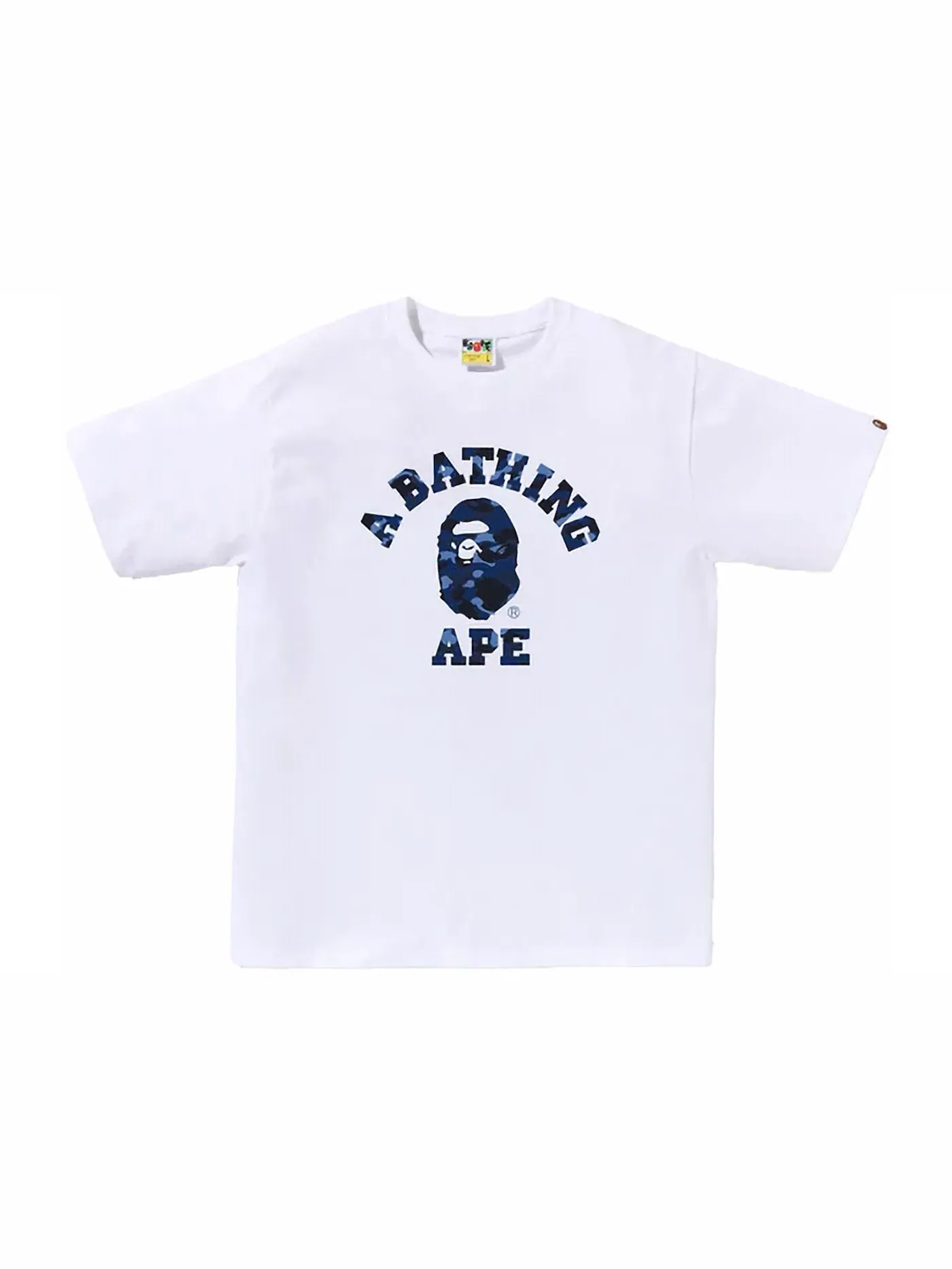 Мужская футболка с принтом BAPE Color Camo College Tee (SS24) — изображение 1 из 1, белый/темно-синий