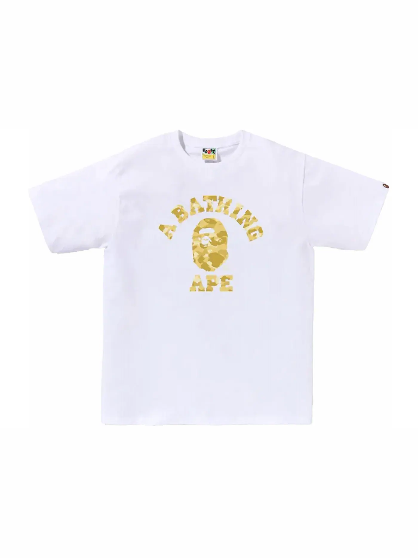 Мужская футболка с принтом BAPE Color Camo College Tee (SS24) BAPE — изображение 1 из 1, белый/желтый