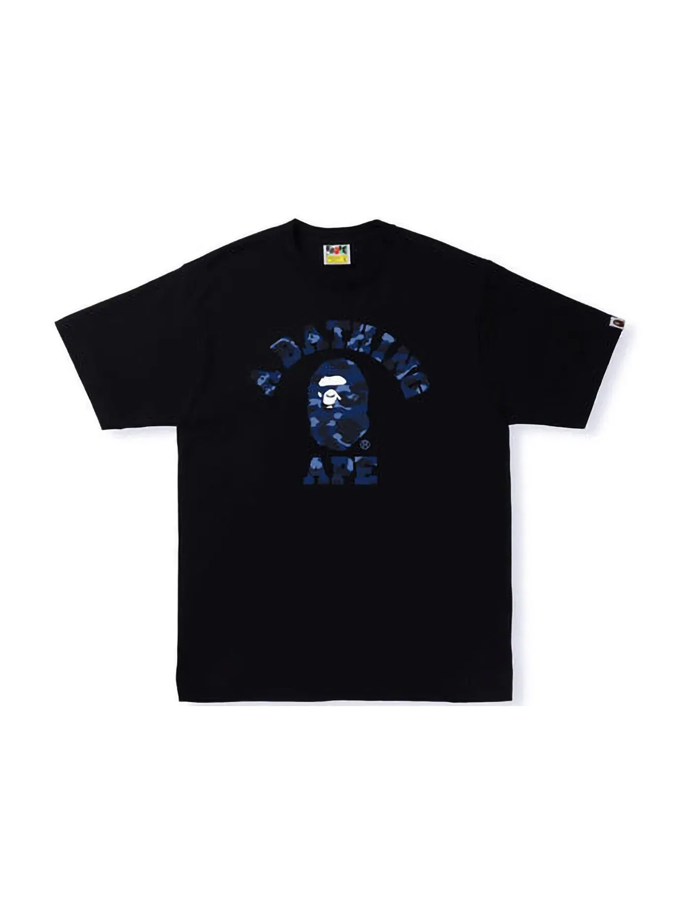 Мужская футболка с принтом Color Camo College Tee BAPE — изображение 1 из 1, черный/темно-синий
