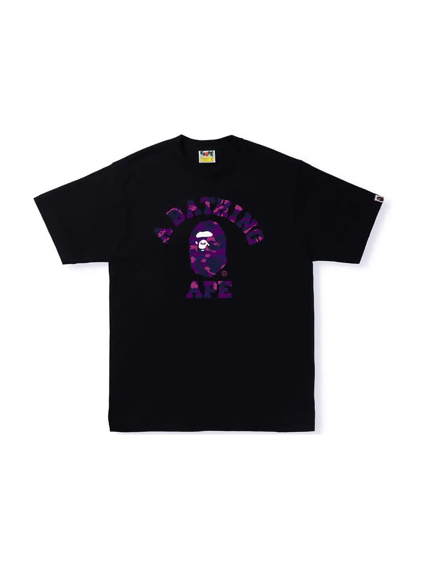 Мужская футболка с принтом BAPE Tee — изображение 1 из 1, черный фиолетовый