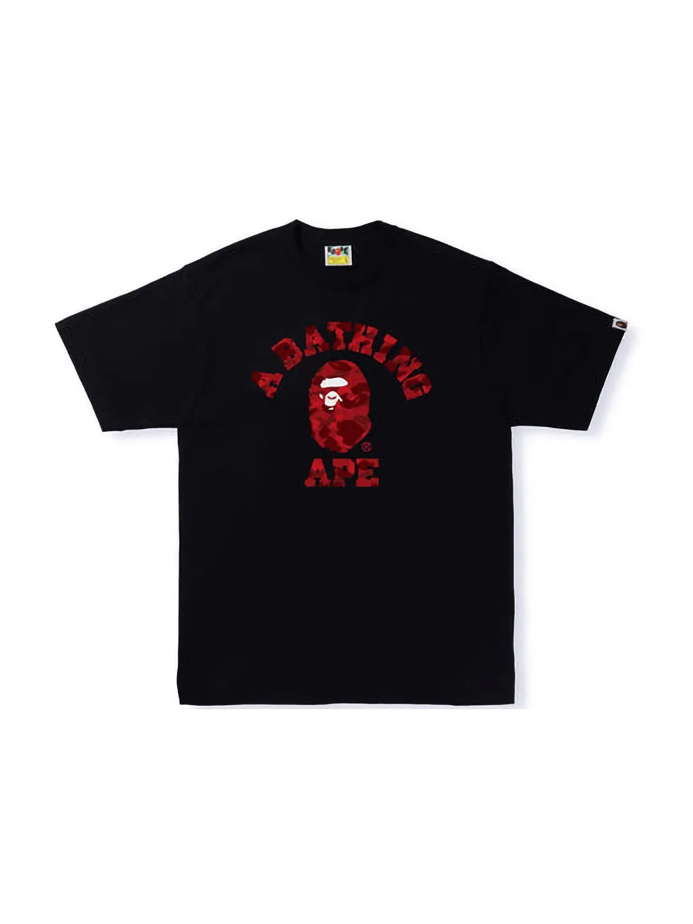 Мужская футболка с принтом BAPE Tee BAPE — изображение 1 из 1, черный красный