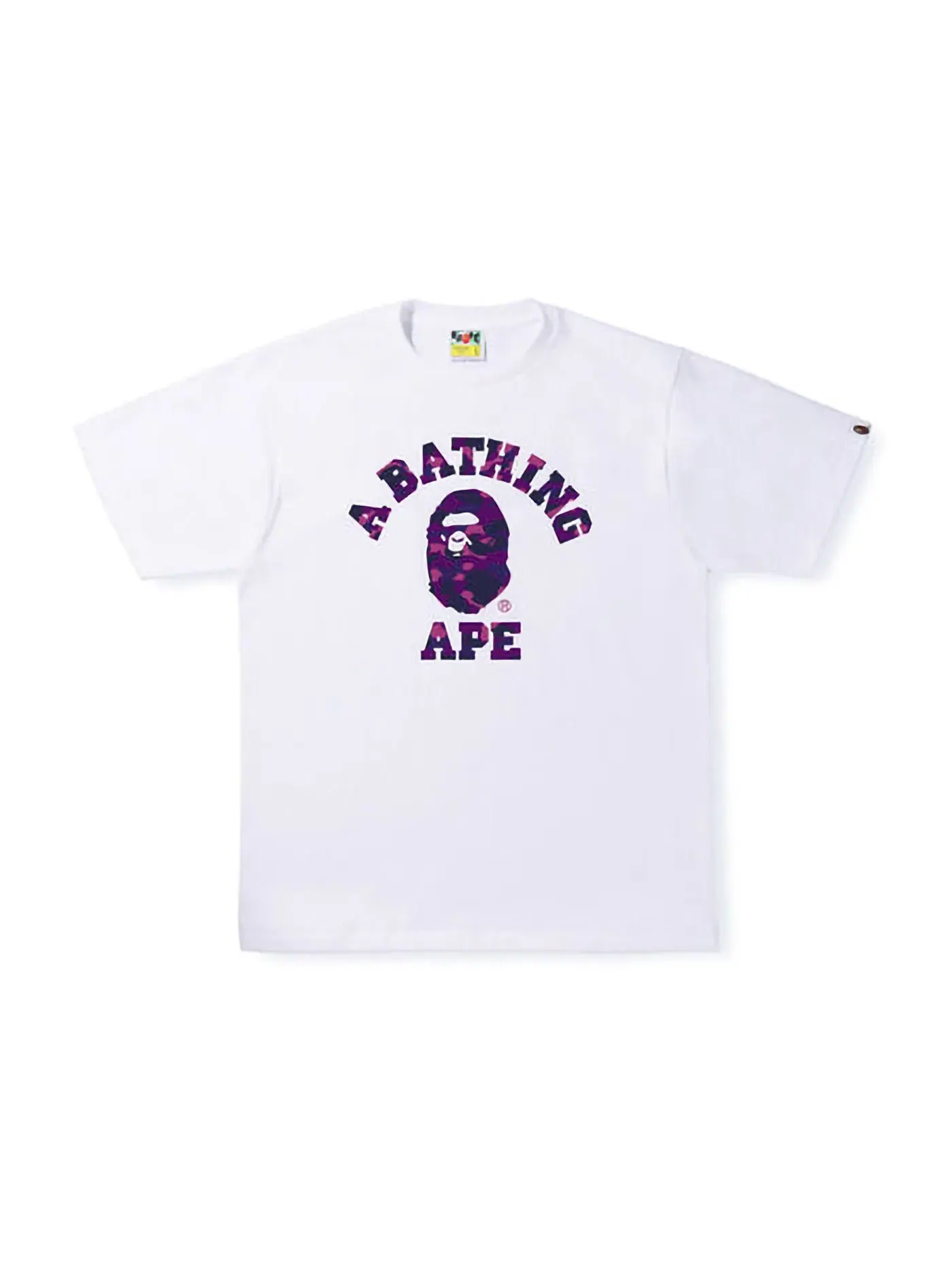 Мужская футболка с принтом BAPE Color Camo College Tee BAPE — изображение 1 из 1, белый/фиолетовый