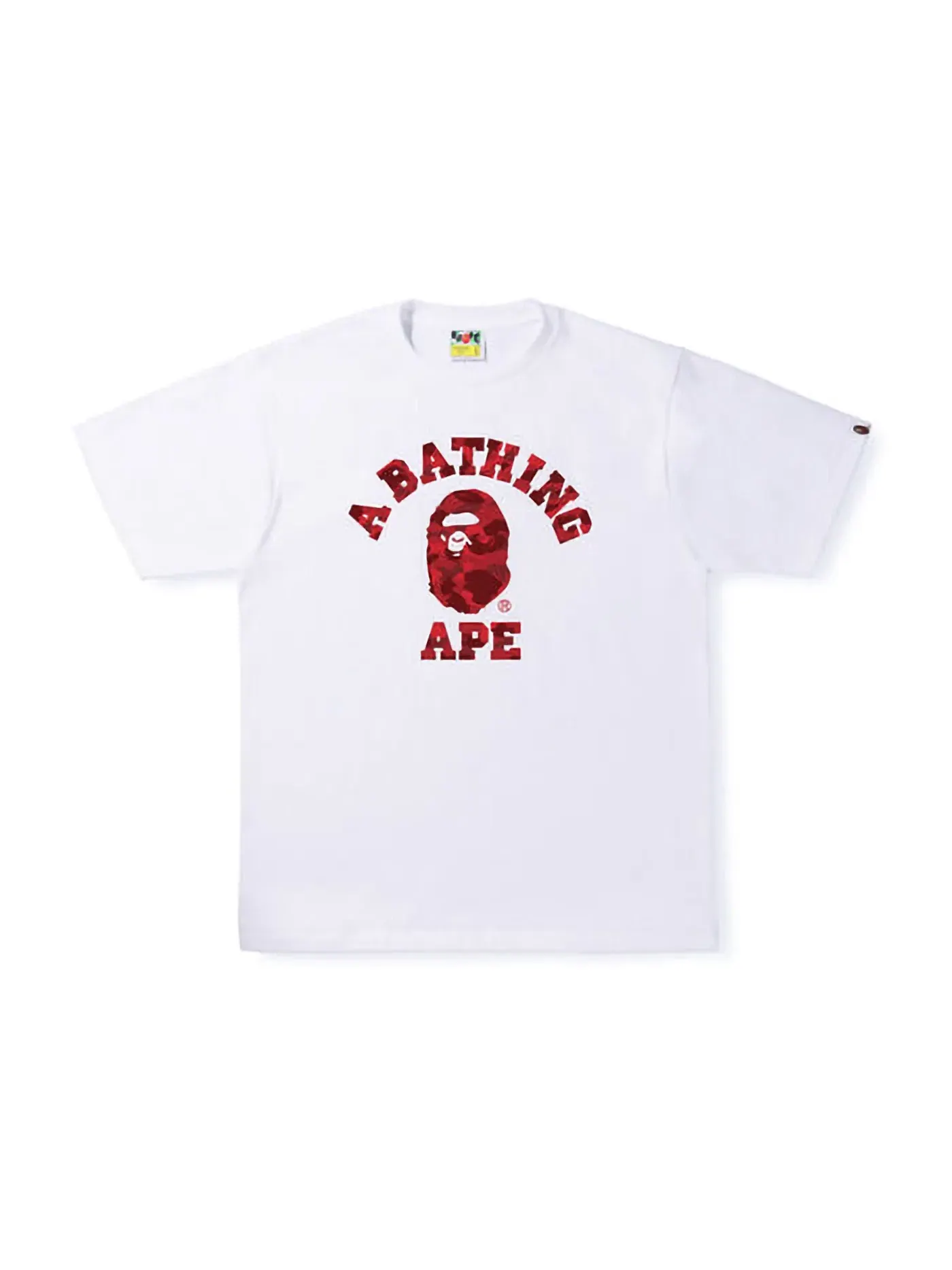 Мужская футболка с принтом BAPE Color Camo College Tee — изображение 1 из 1, белый/красный