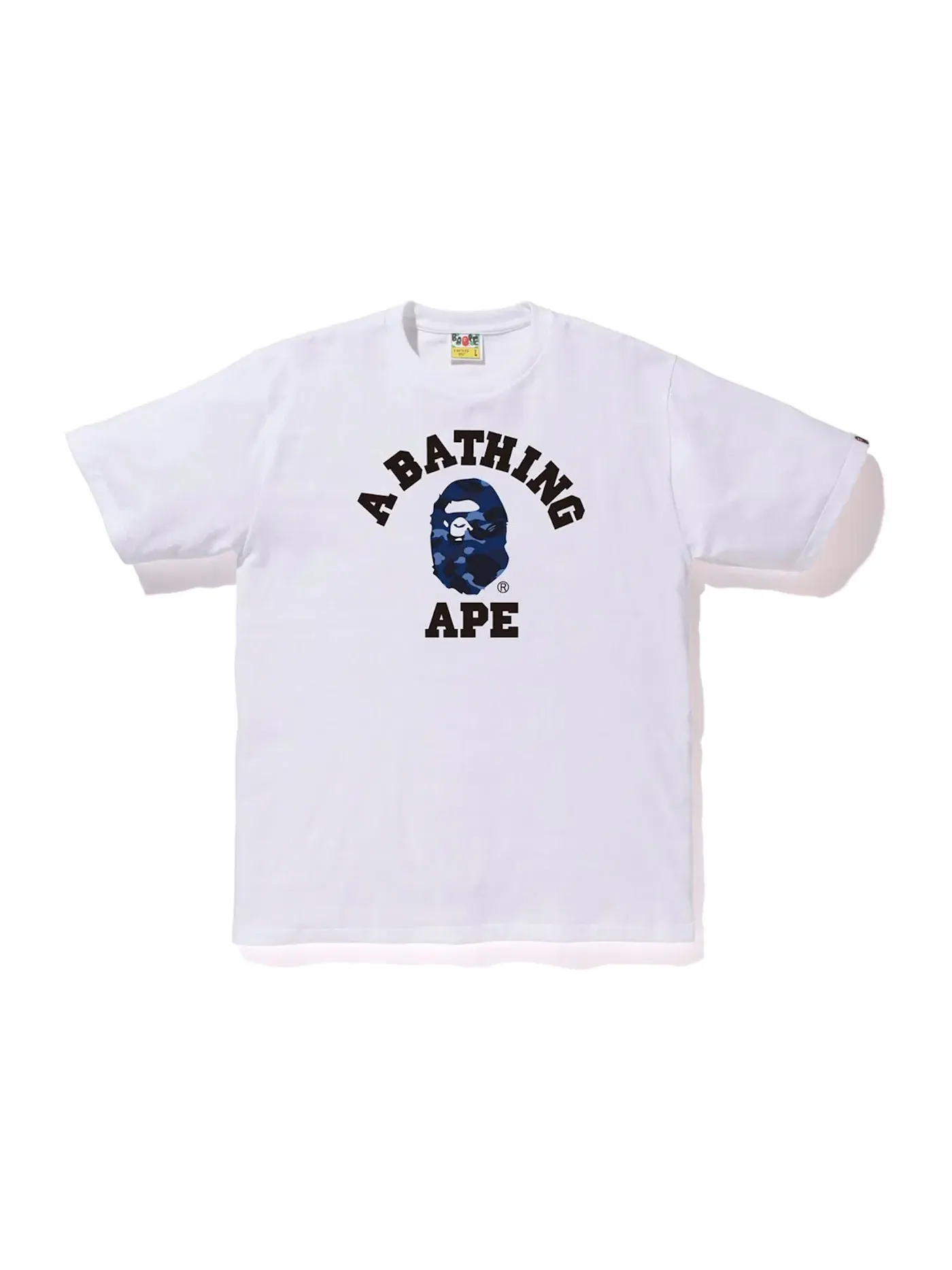 Мужская футболка с принтом BAPE Color Camo College Tee — изображение 1 из 1, белый/синий
