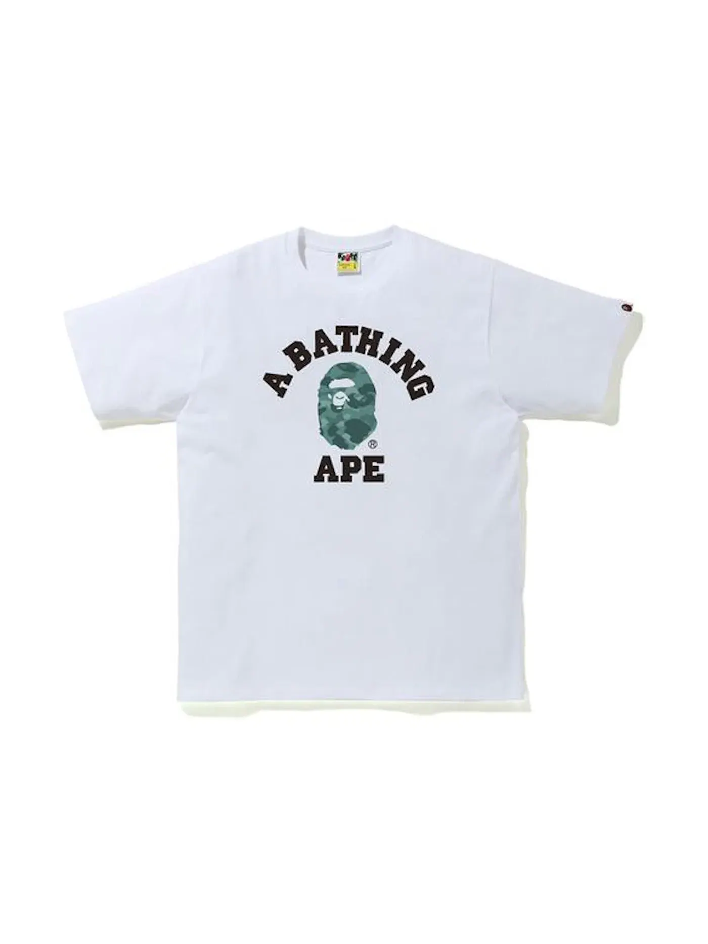 Мужская футболка с принтом Tee BAPE — изображение 1 из 1, белый/зеленый