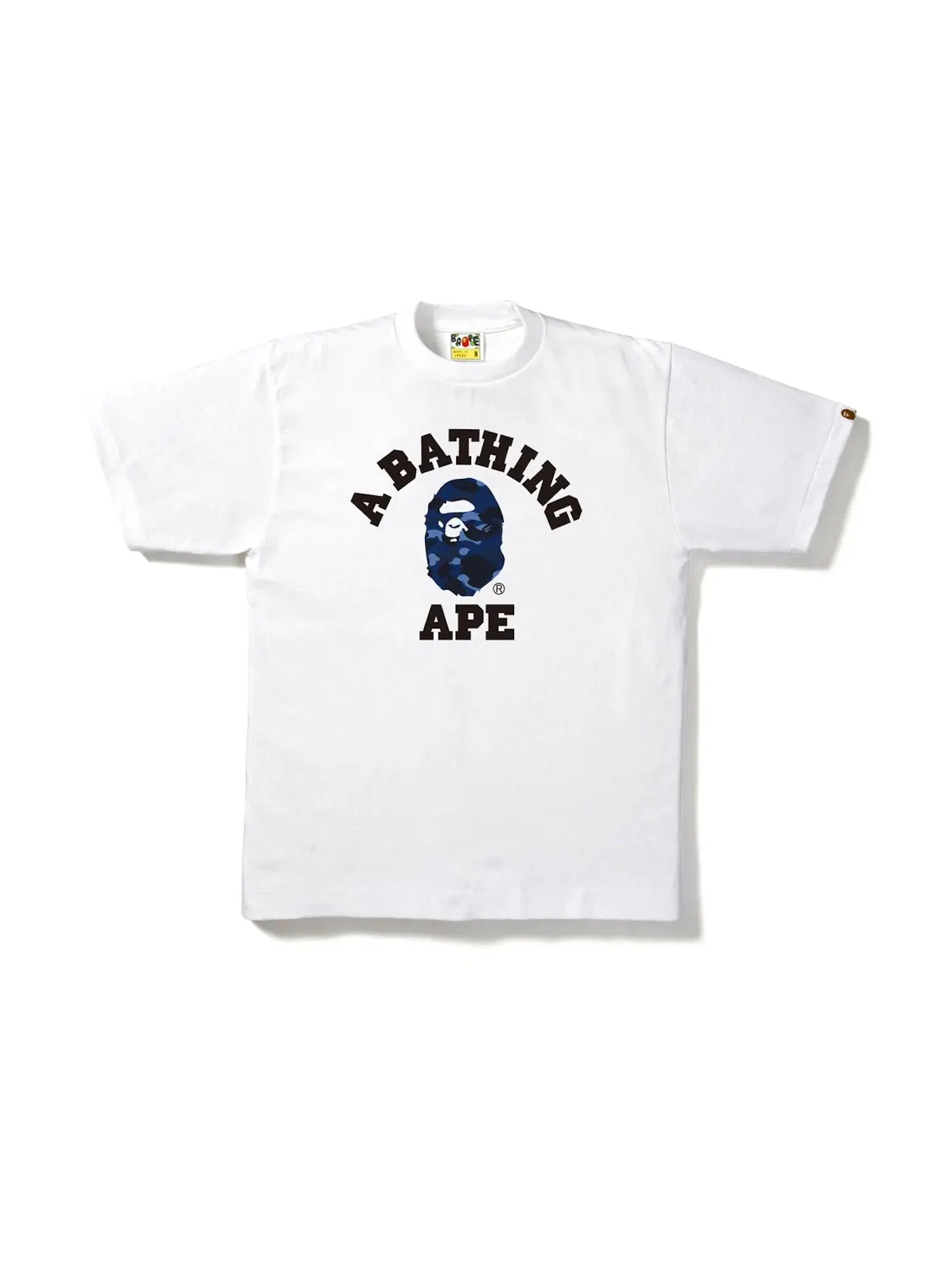 Мужская футболка с принтом Tee BAPE — изображение 1 из 1, белый/темно-синий