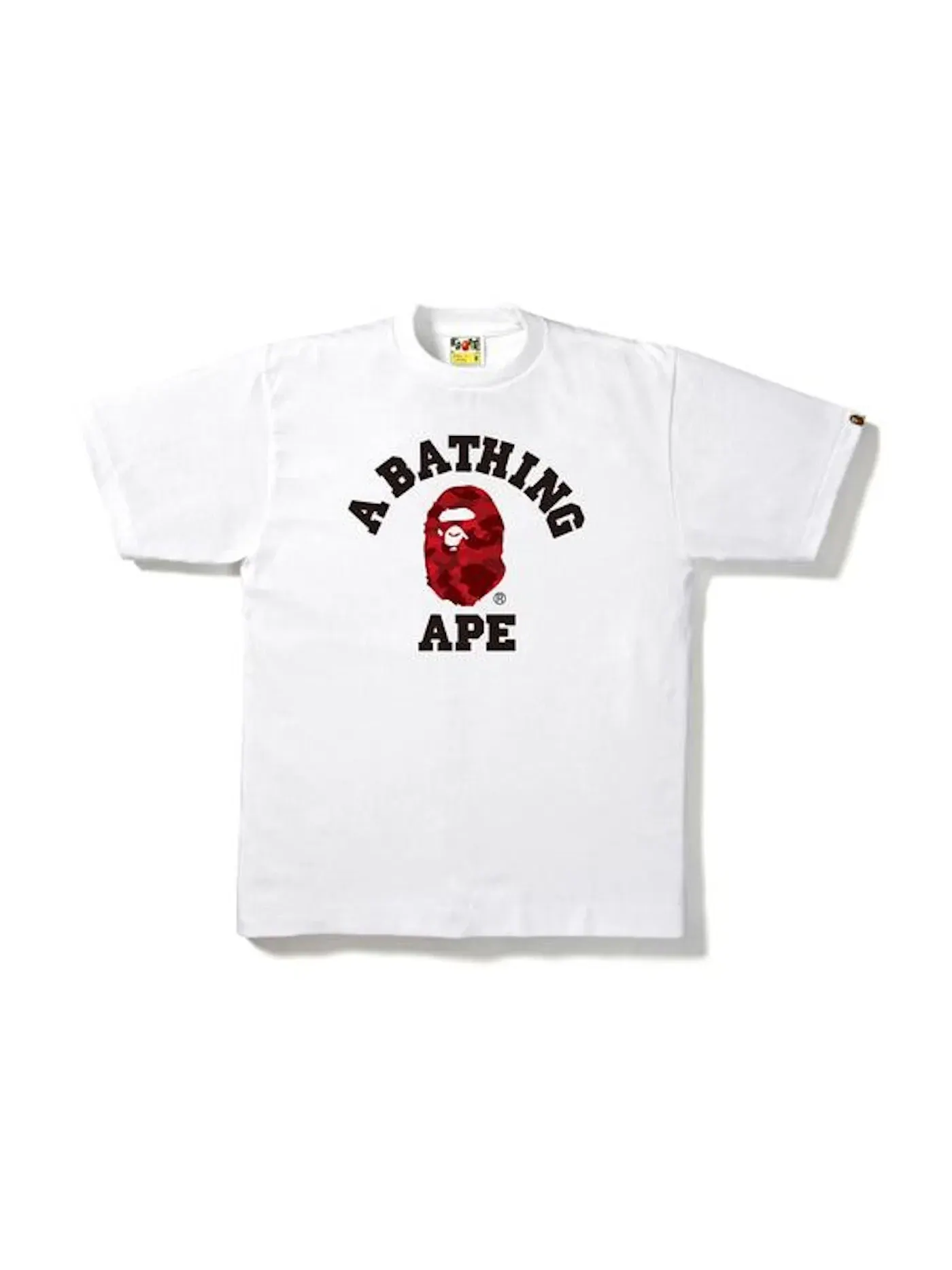Мужская футболка с камуфляжным принтом BAPE Tee — изображение 1 из 1, белый/красный