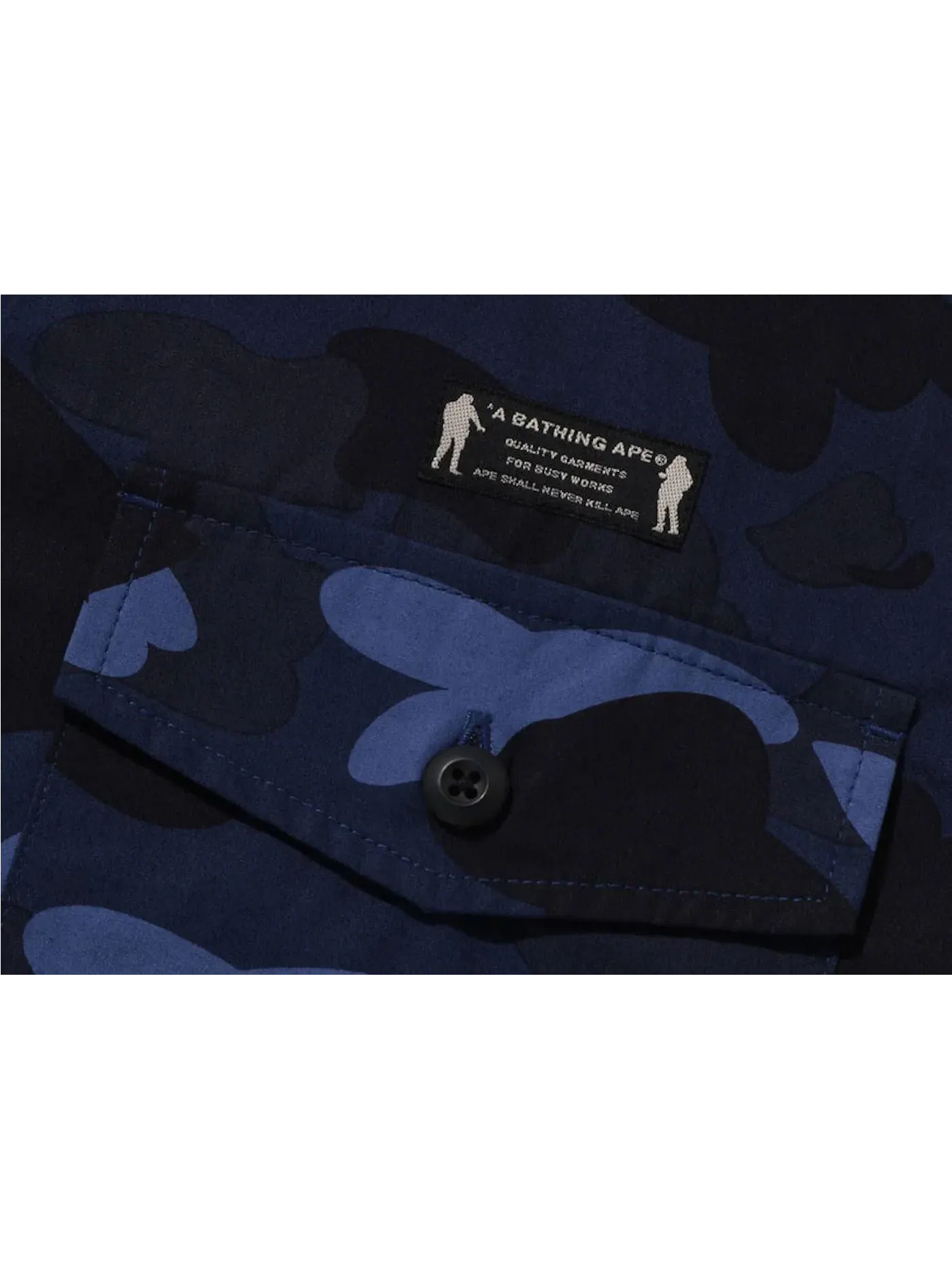 Мужская рубашка с камуфляжным принтом BAPE — изображение 2 из 2, темно-синий
