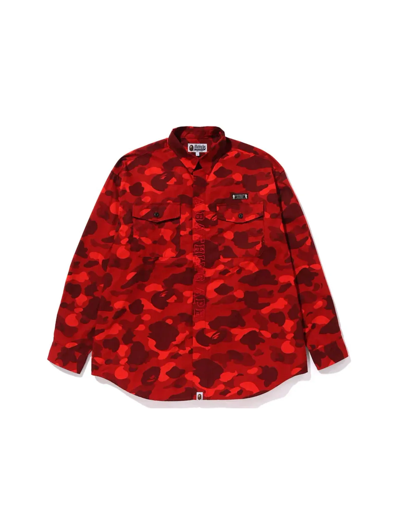 Мужская рубашка с камуфляжным принтом BAPE — изображение 1 из 2, красный