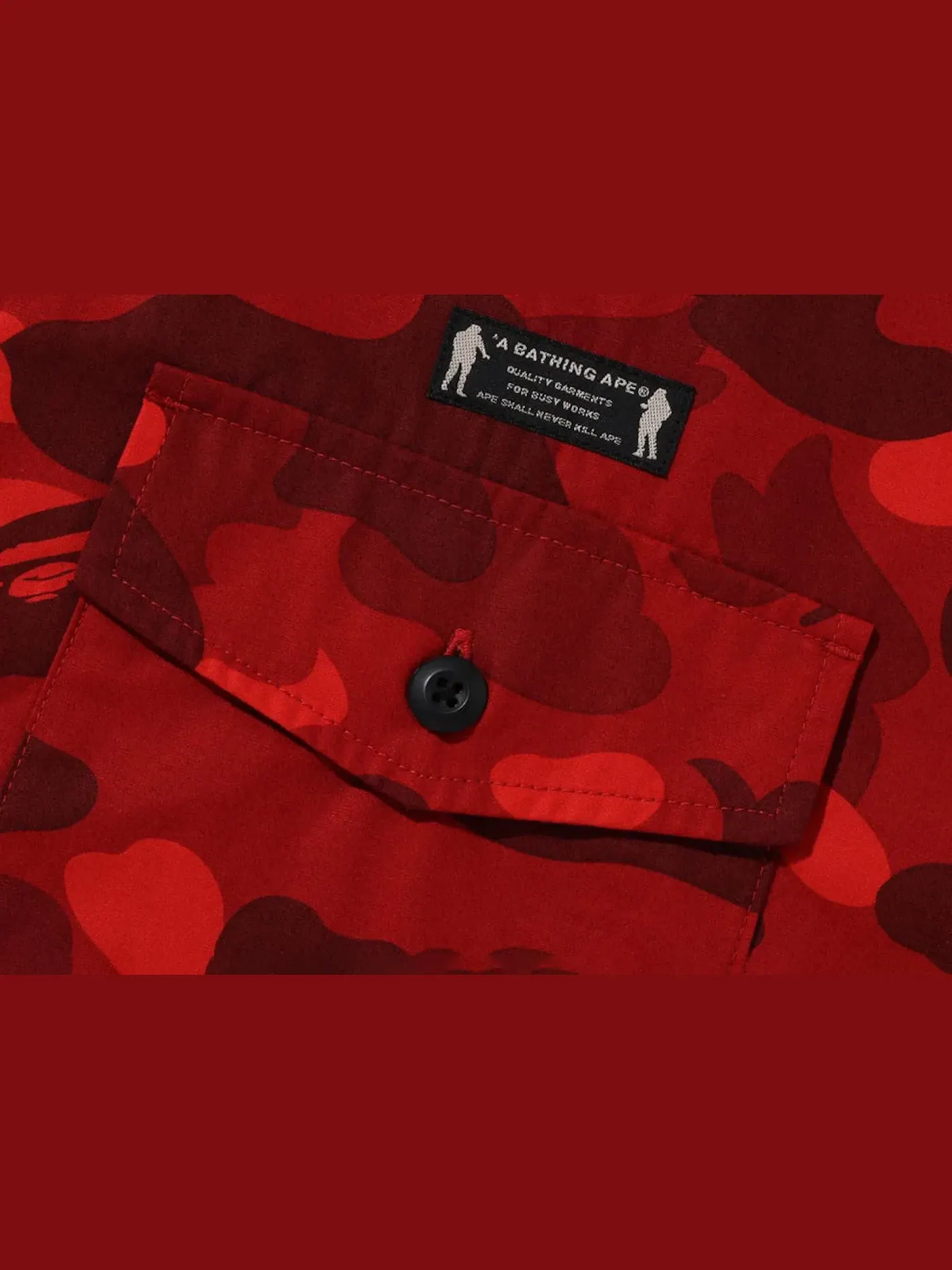 Мужская рубашка с камуфляжным принтом BAPE — изображение 2 из 2, красный
