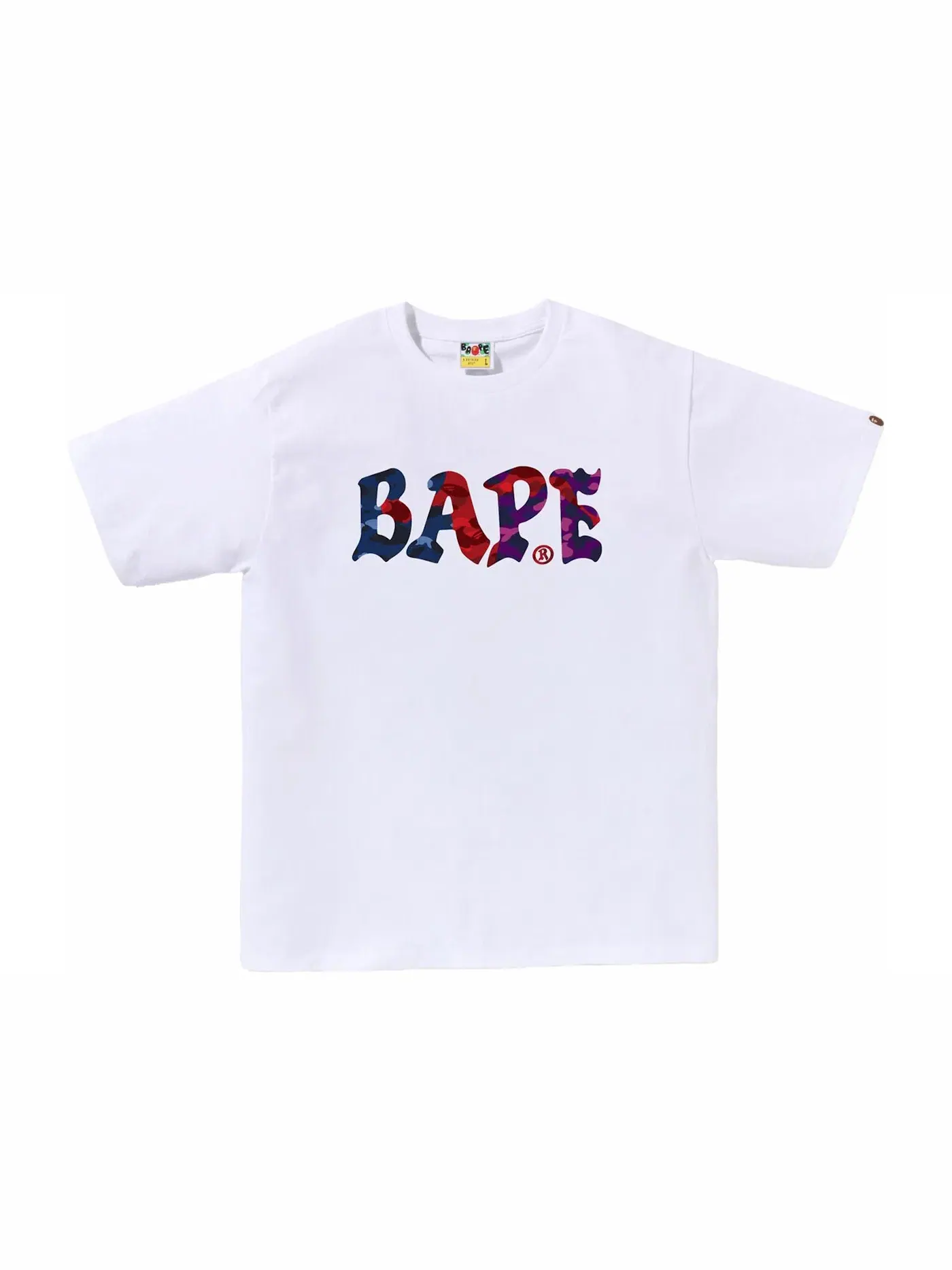 Мужская футболка с принтом BAPE Crazy Logo Tee BAPE — изображение 1 из 1, белый