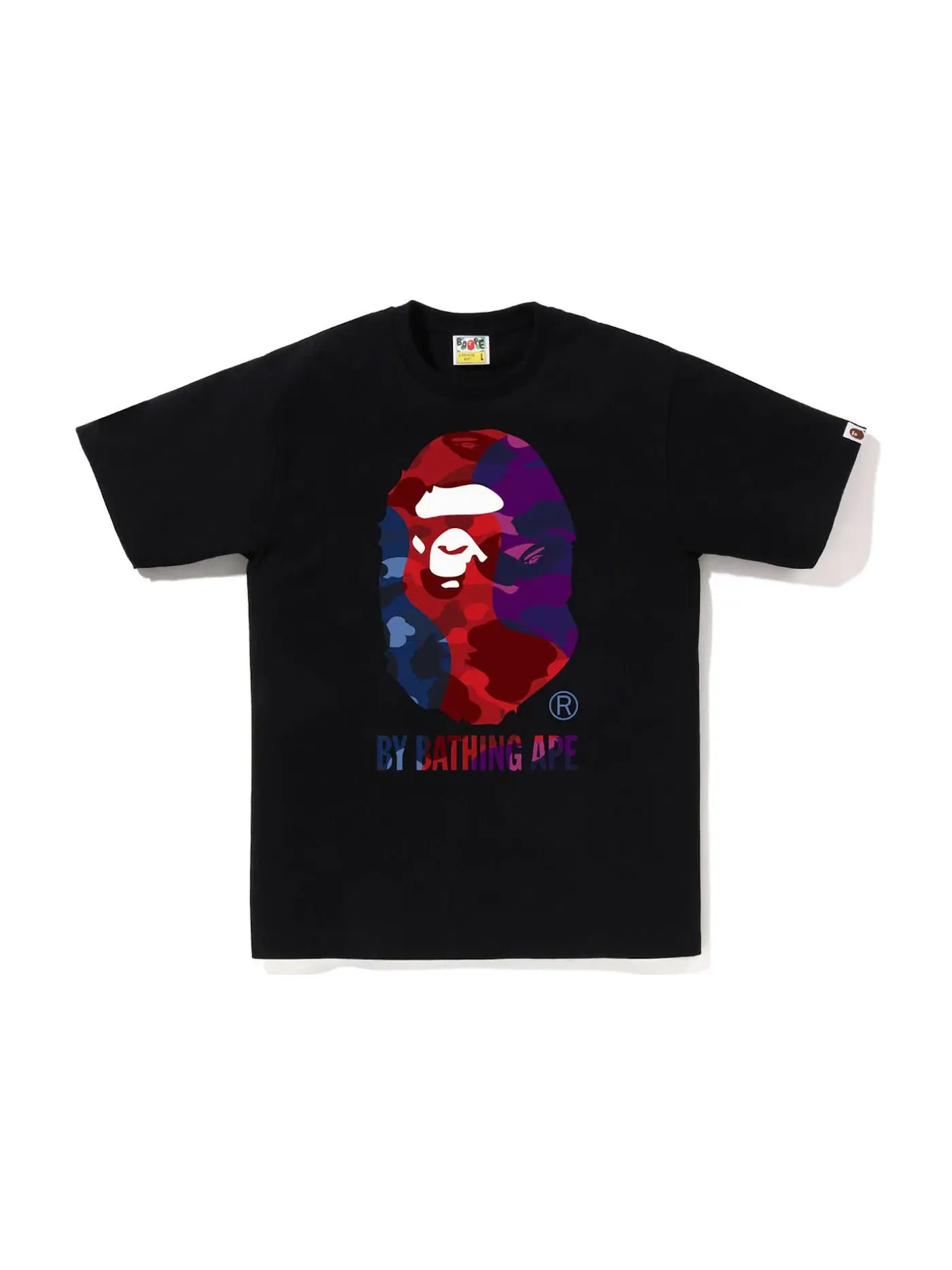 Мужская футболка с принтом BAPE Color Camo Crazy Tee BAPE — изображение 1 из 1, черный