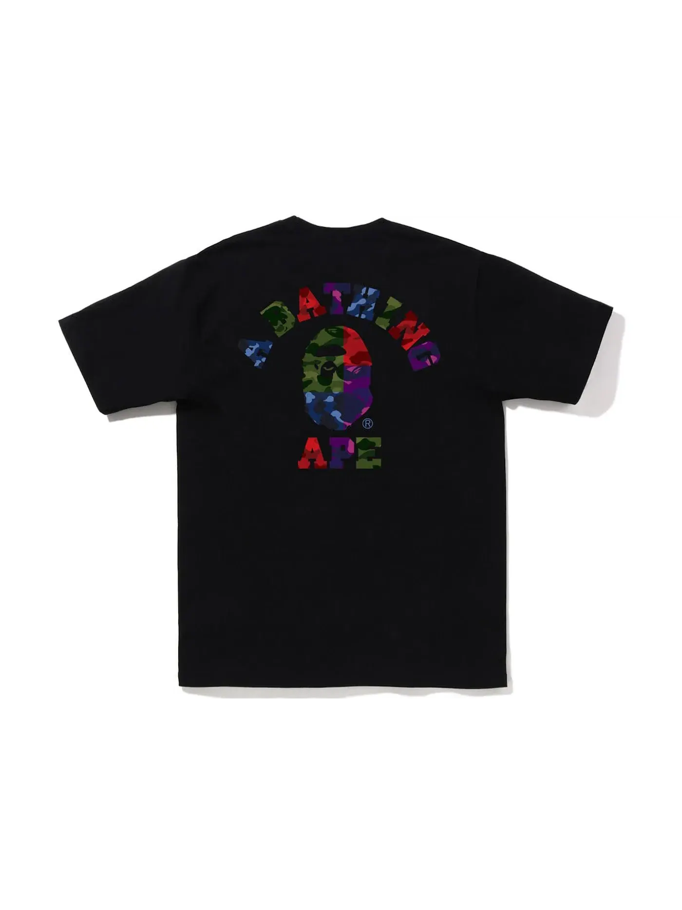 Мужская футболка с принтом BAPE Color Camo Crazy College ATS Tee BAPE — изображение 1 из 2, черный