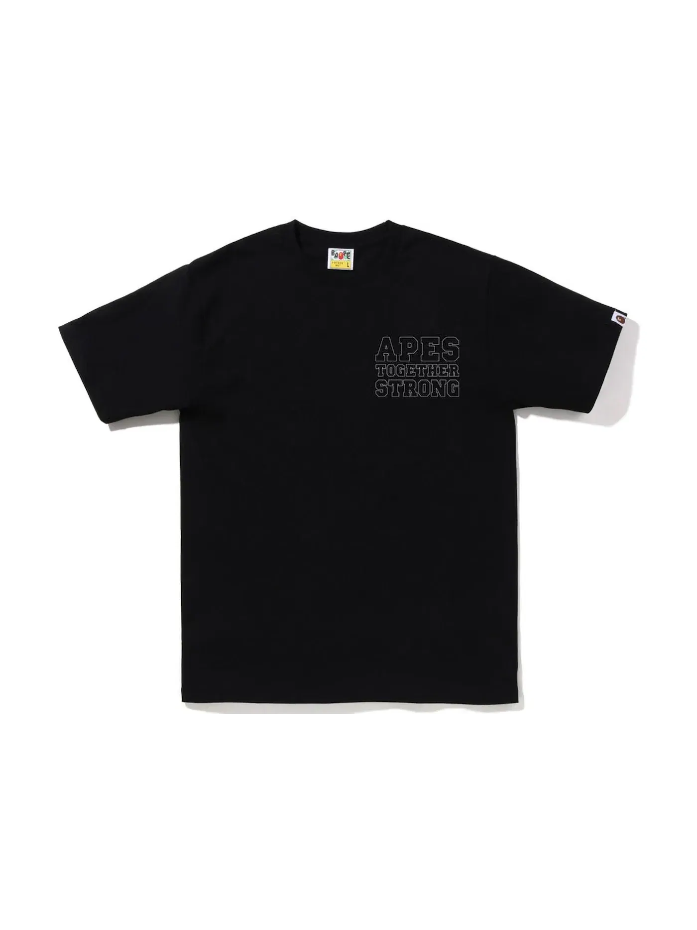 Мужская футболка с принтом BAPE Color Camo Crazy College ATS Tee BAPE — изображение 2 из 2, черный