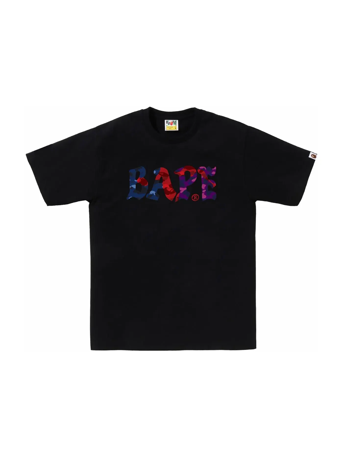 Мужская футболка с принтом BAPE Tee BAPE — изображение 1 из 1, черный