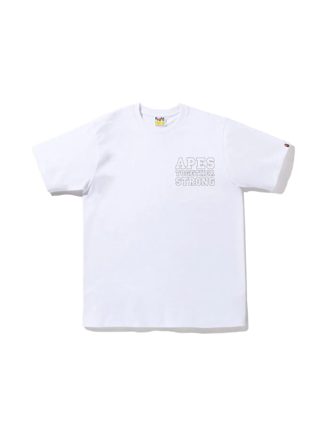 Мужская футболка с принтом Color Camo Crazy College ATS BAPE — изображение 2 из 2, белый