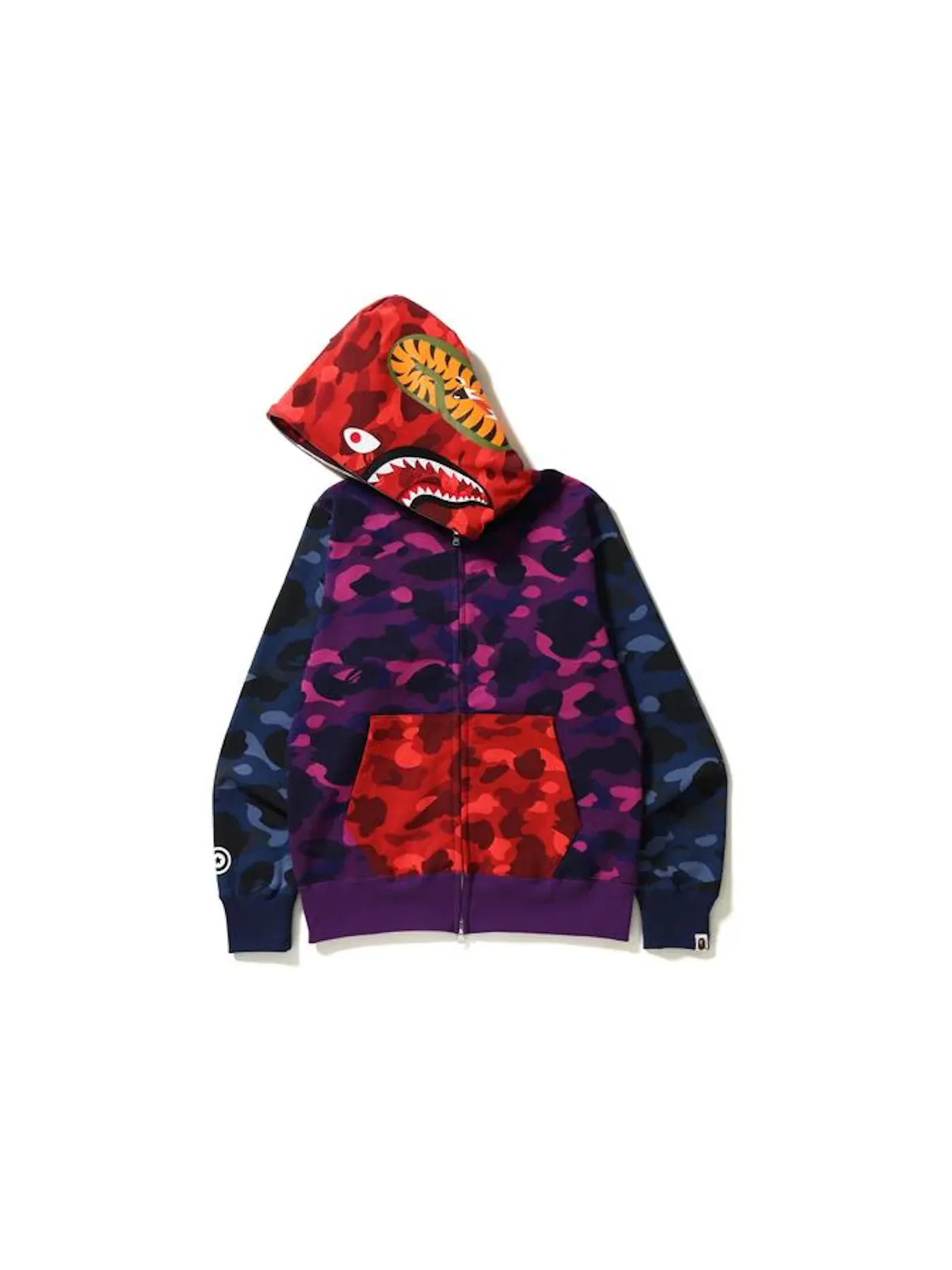 Мужская худи с камуфляжным принтом BAPE BAPE Color Camo Crazy Shark Full Zip Hoodie — изображение 2 из 2, мульти