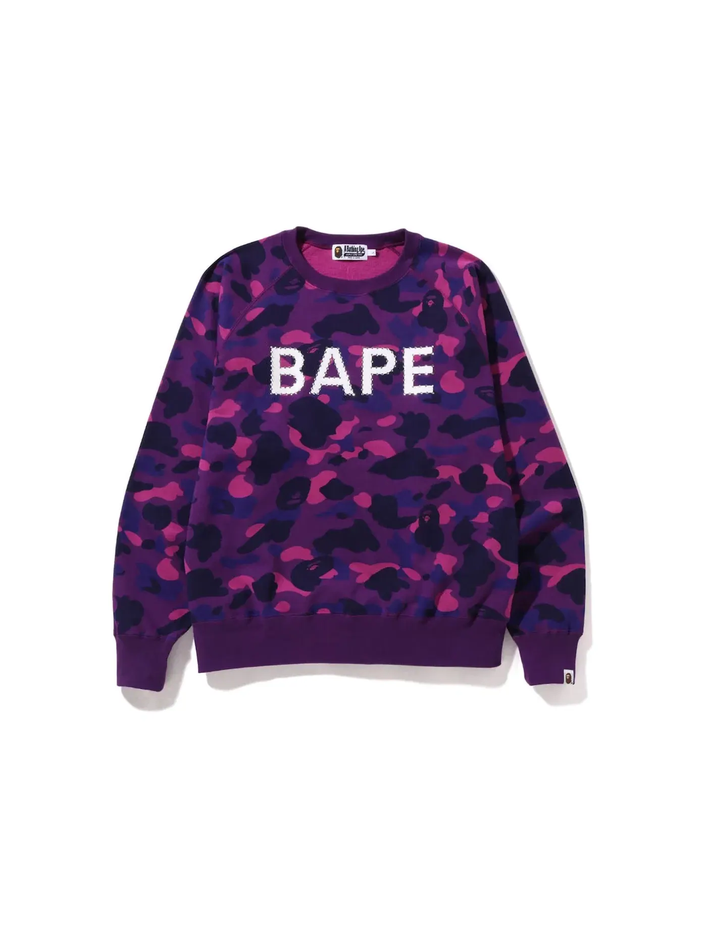 Мужской свитшот свободного кроя с принтом BAPE Color Camo Crystal Stone Relaxed Fit Crewneck — изображение 1 из 2, фиолетовый
