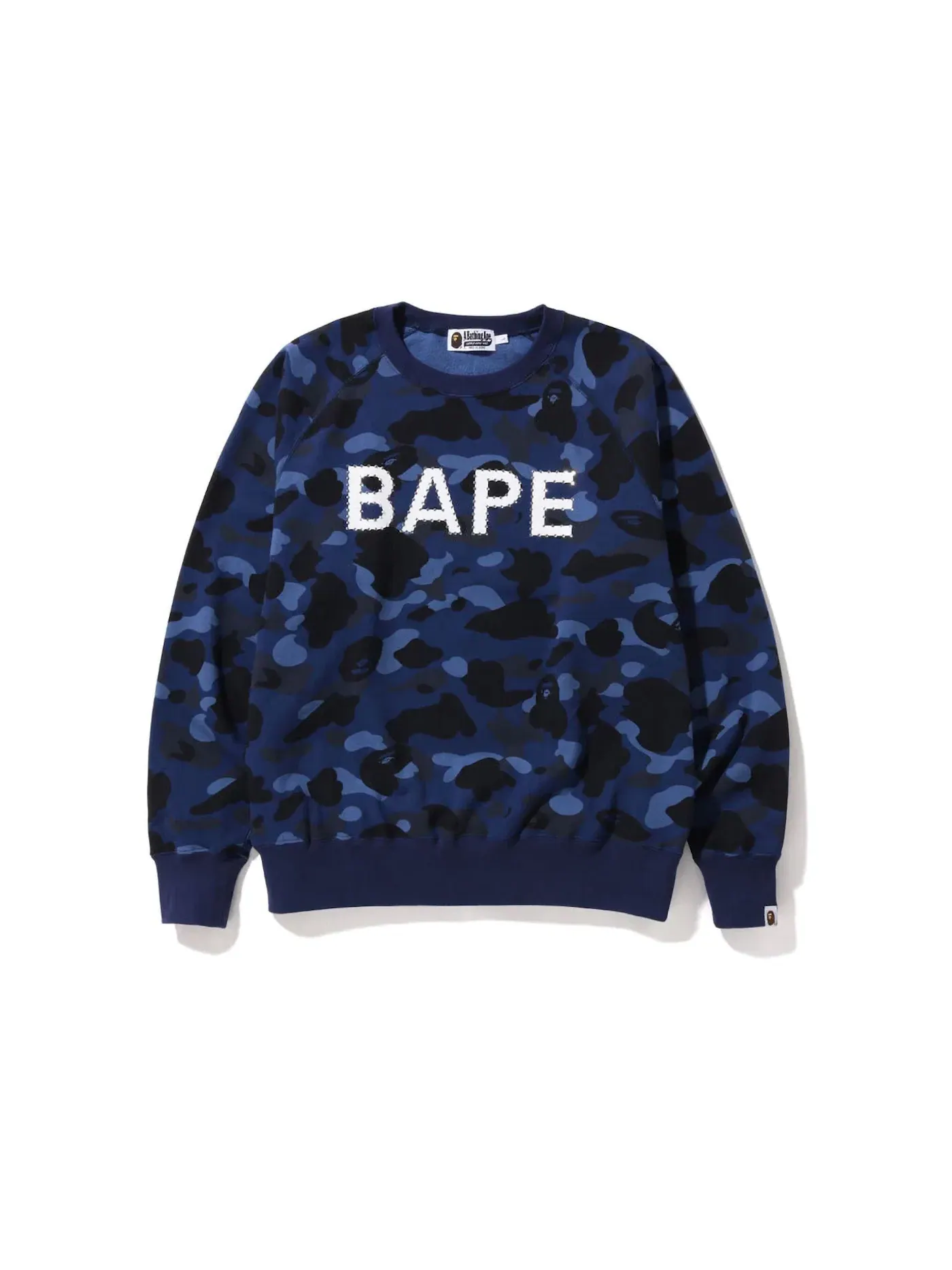 Мужской свитшот свободного кроя с принтом BAPE Sweatshirt (SS22) — изображение 1 из 2, темно-синий